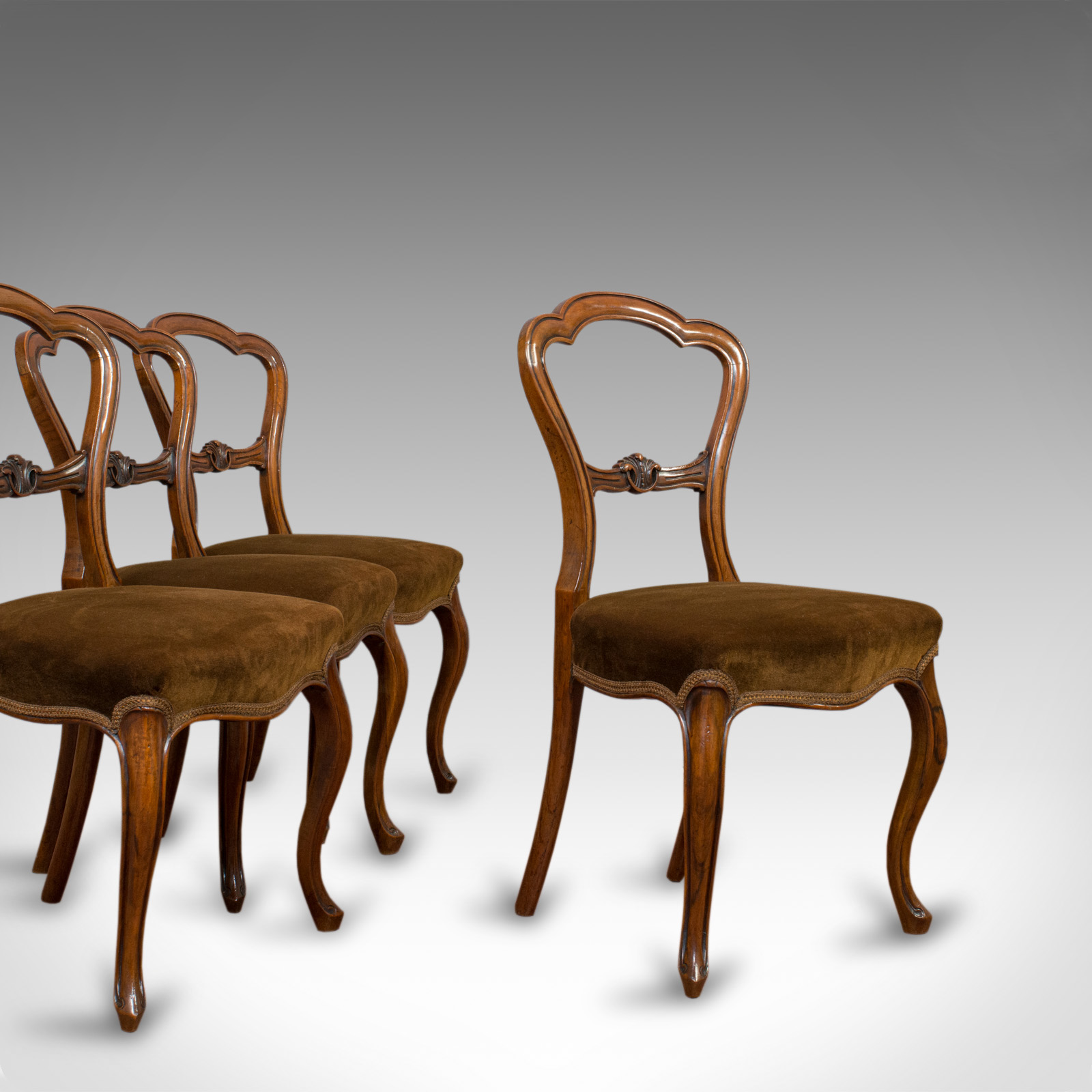 Antique Set of Chairs, English, Walnut, Suite, 4 Dining Chairs, Victorian c.1840 (1 of 1) Antique Set of Chairs, English, Walnut, Suite, 4 Dining Chairs, Victorian c.1840 (1 of 1)