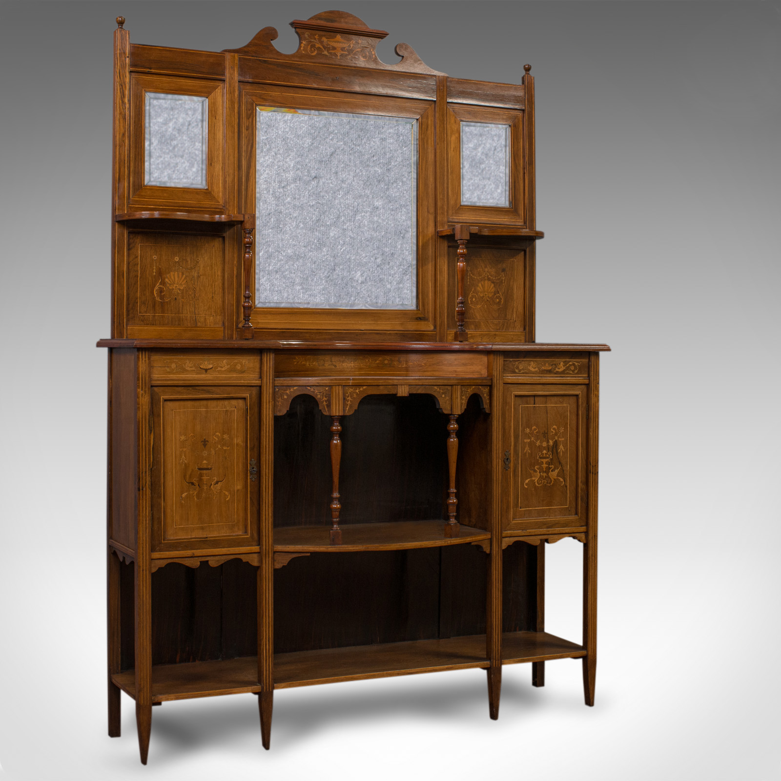 Antique Sideboard, English, Rosewood, Dresser, Boxwood Inlay, Victorian c.1900 (1 of 12)