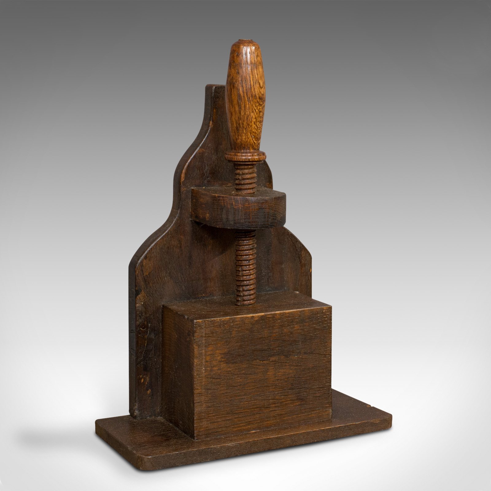 Antique Screw Press, English, Oak, Nutcracker, Bookbinder, Kitchen, Victorian (1 of 8)