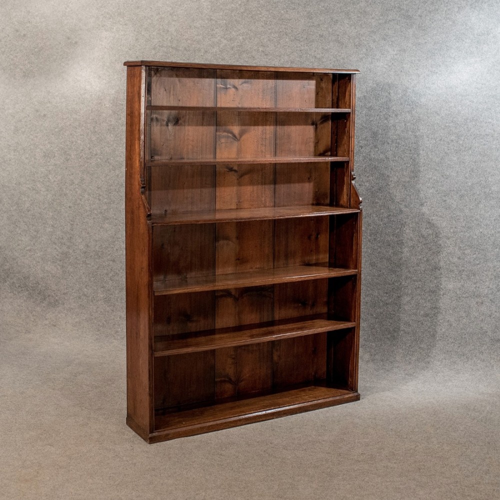 Antique Oak 5' Waterfall Open Bookcase Display Shelves Quality Victorian c.1870 (1 of 1) Antique Oak 5' Waterfall Open Bookcase Display Shelves Quality Victorian c.1870 (1 of 1)