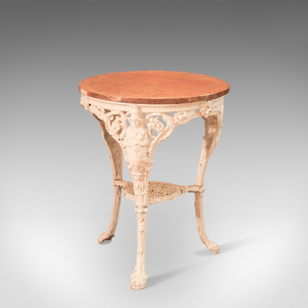 Victorian Cast Iron & Copper Tavern Garden Table (1 of 1) Victorian Cast Iron & Copper Tavern Garden Table (1 of 1)