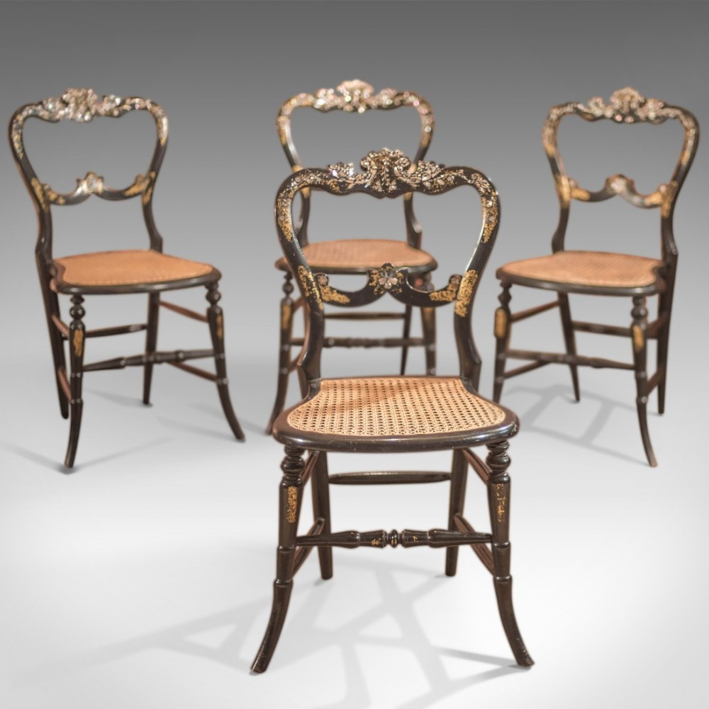 Victorian Set of Four Antique Dining Chairs, Lacquered (1 of 1) Victorian Set of Four Antique Dining Chairs, Lacquered (1 of 1)