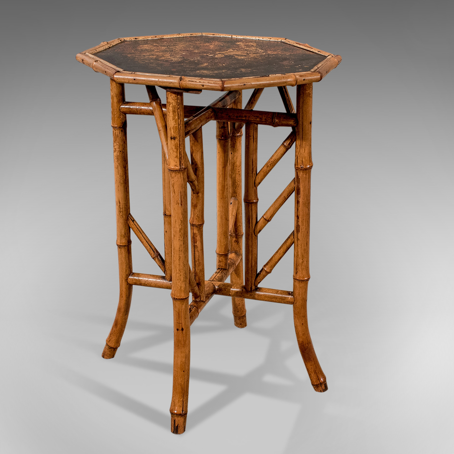 Antique Octagonal Oriental Bamboo Lamp Side Table Lacquered Top Victorian c.1890 (1 of 1) Antique Octagonal Oriental Bamboo Lamp Side Table Lacquered Top Victorian c.1890 (1 of 1)