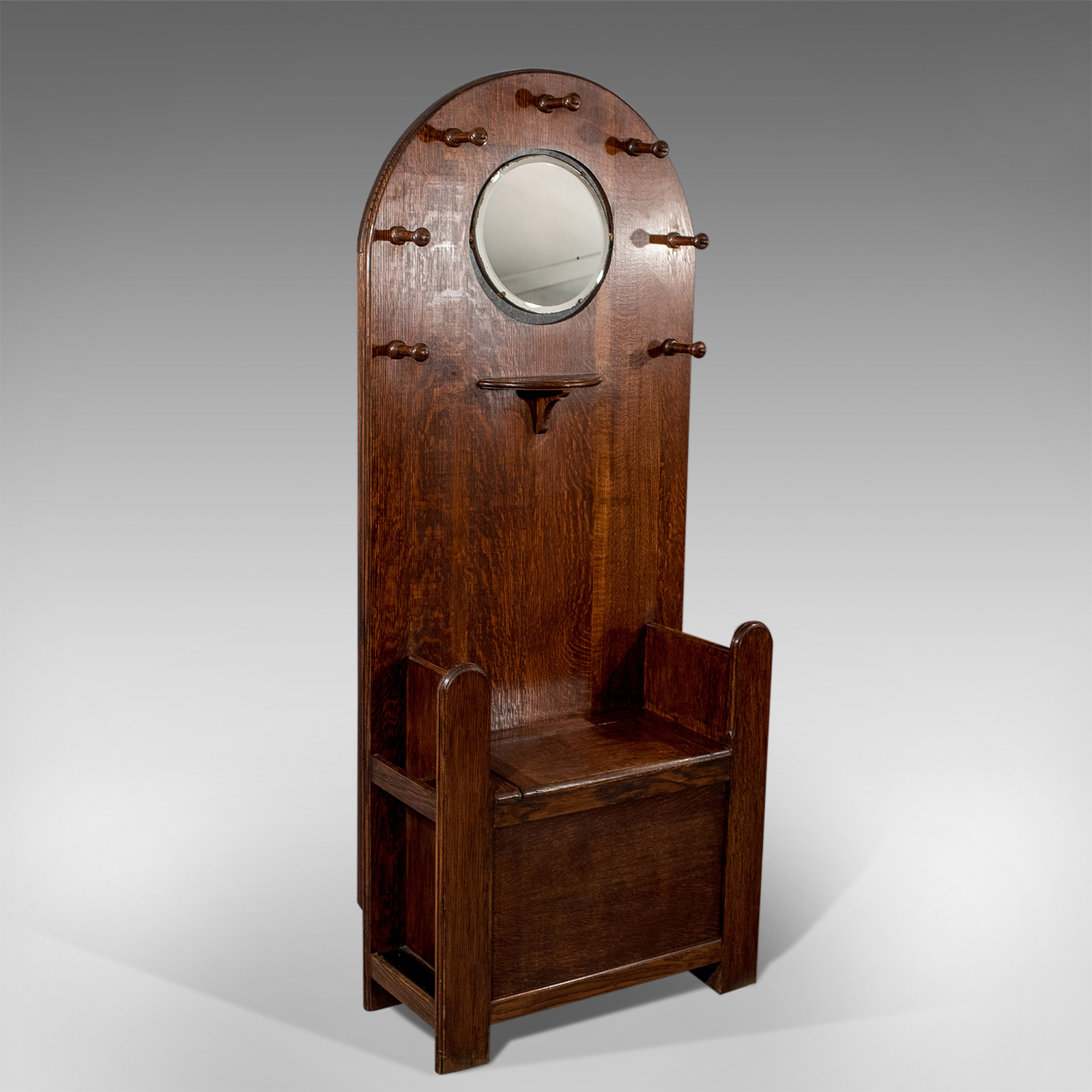 Oak Hall Stand Umbrella Stick Coat Rack English Art Deco c.1930 (1 of 1) Oak Hall Stand Umbrella Stick Coat Rack English Art Deco c.1930 (1 of 1)