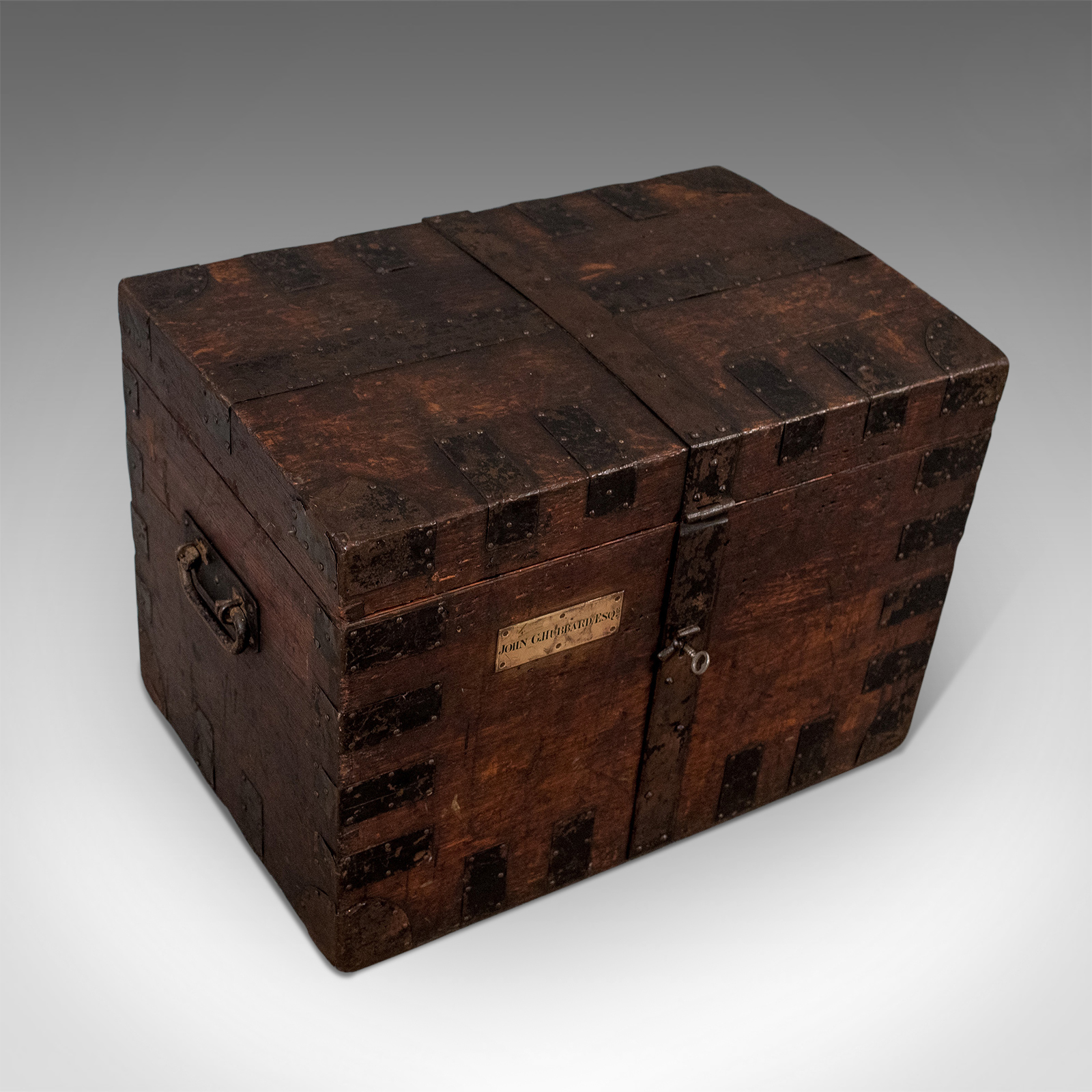 Antique English Oak Silver Chest Shipping Storage Trunk - Lambert London c.1830 (1 of 1) Antique English Oak Silver Chest Shipping Storage Trunk - Lambert London c.1830 (1 of 1)