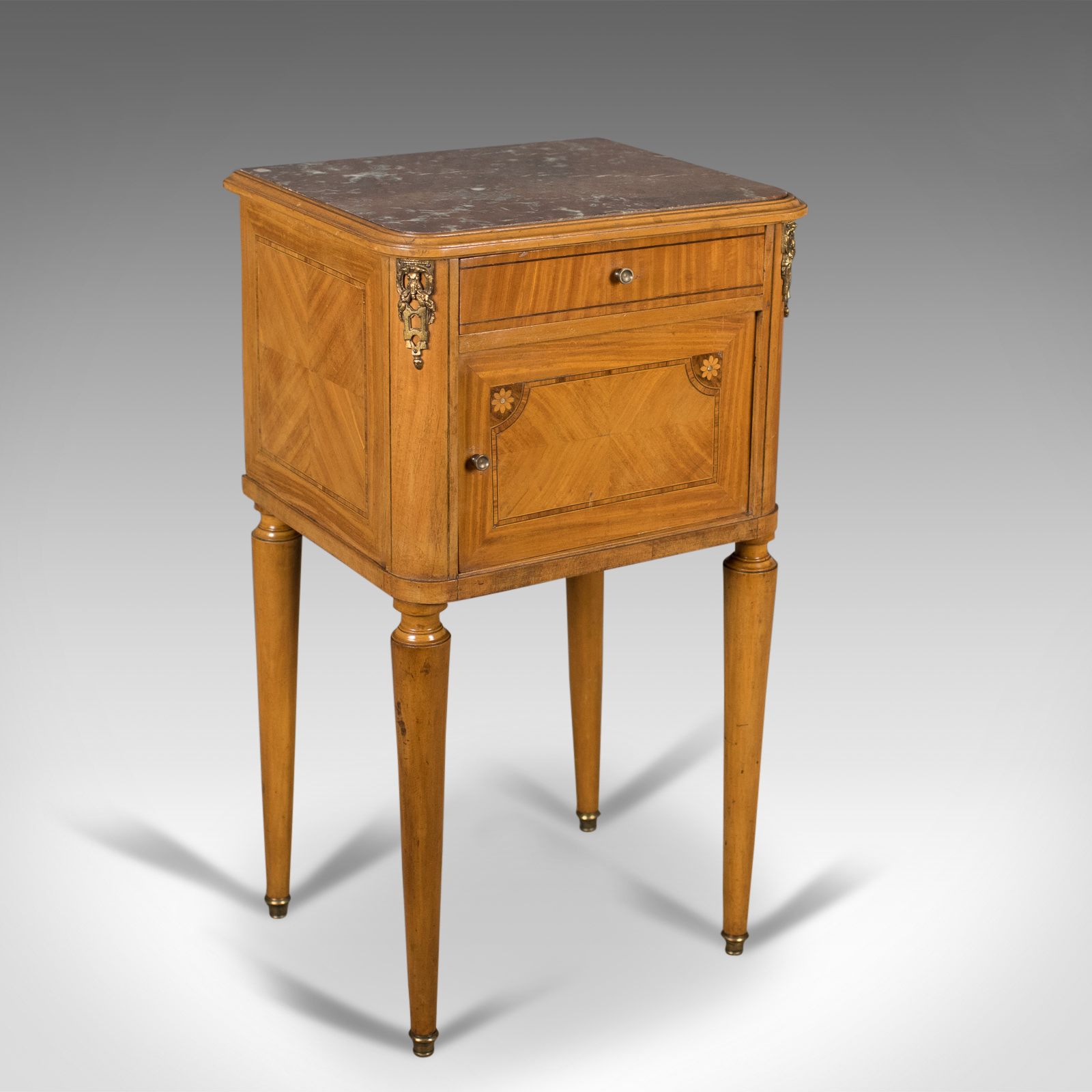 French Antique Bedside Cabinet, Marble Top Nightstand c.1890 (1 of 11) French Antique Bedside Cabinet, Marble Top Nightstand c.1890 (1 of 11)