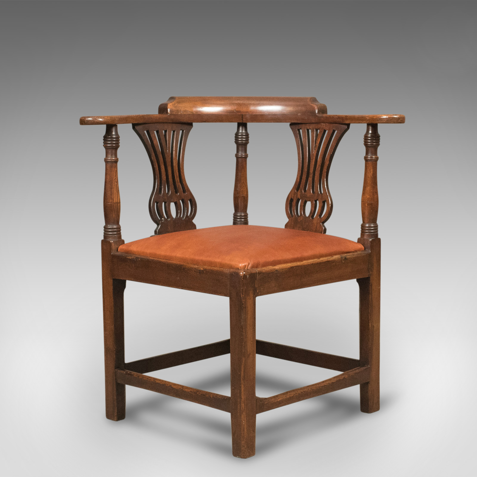 Victorian Antique Bow-Back Corner Chair, English Oak c..1880 (1 of 1) Victorian Antique Bow-Back Corner Chair, English Oak c..1880 (1 of 1)