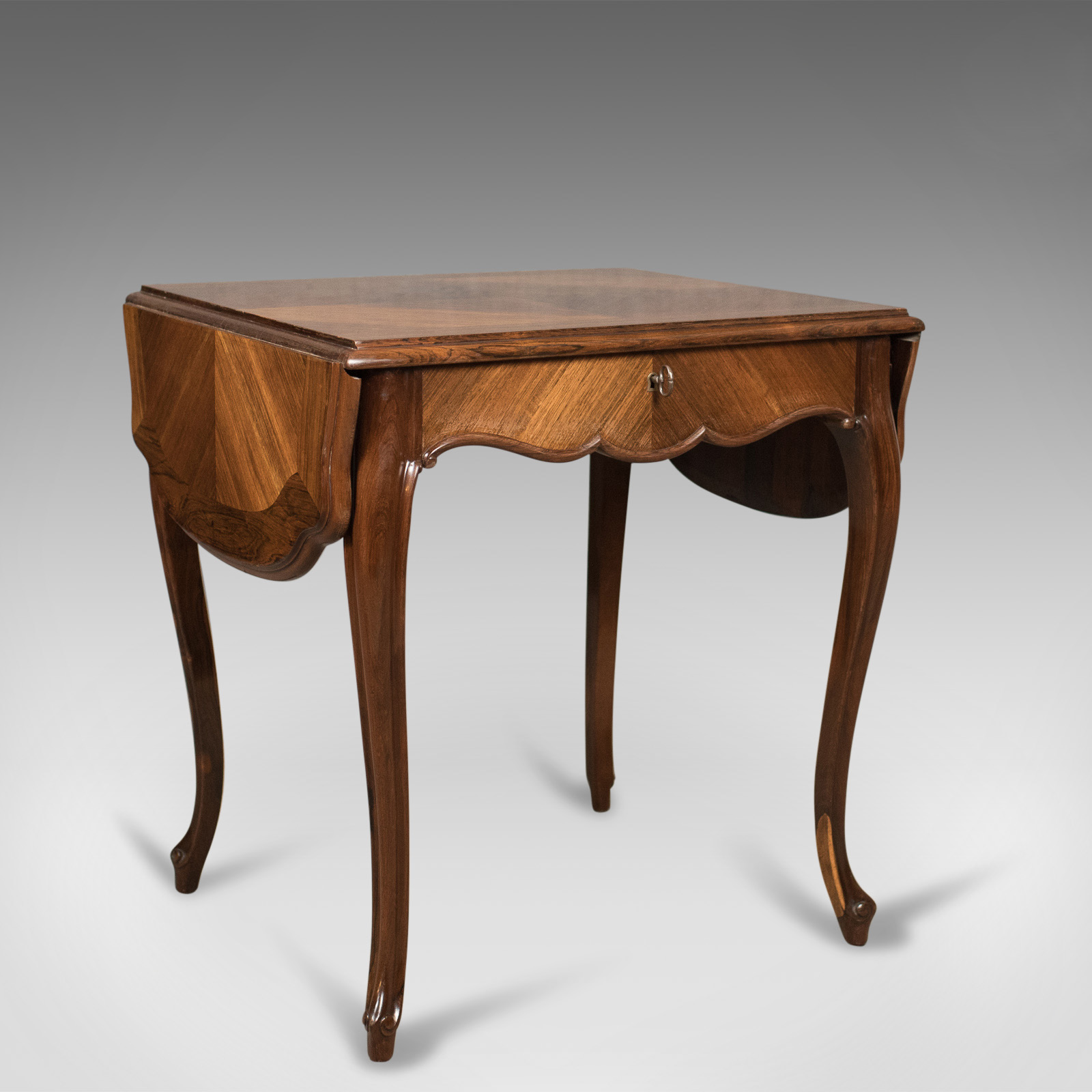 19th Century French Antique Sofa Table, Kingwood Drop Flap Occasional c.1880 (1 of 10)