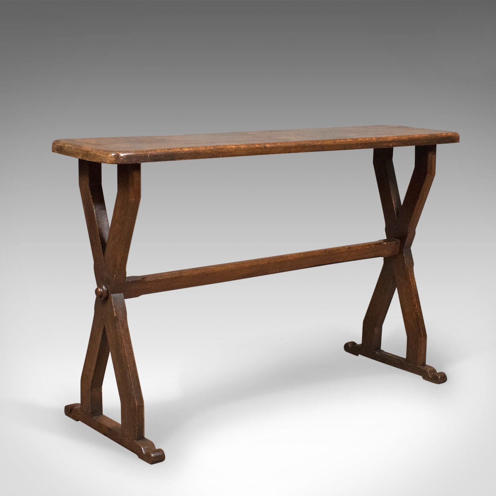 Antique Console Table, Narrow X-Frame, English, Oak, Gothic Overtones c.1880 (1 of 1) Antique Console Table, Narrow X-Frame, English, Oak, Gothic Overtones c.1880 (1 of 1)