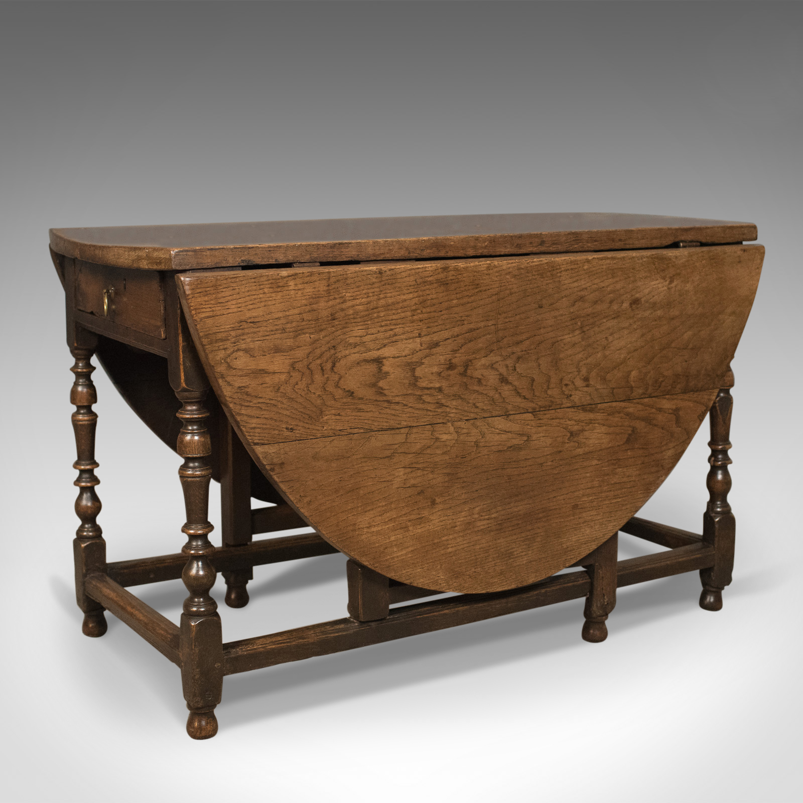 Antique Drop Leaf Dining Table, English Oak, Ovular, Six Seater c.1700 (1 of 1) Antique Drop Leaf Dining Table, English Oak, Ovular, Six Seater c.1700 (1 of 1)