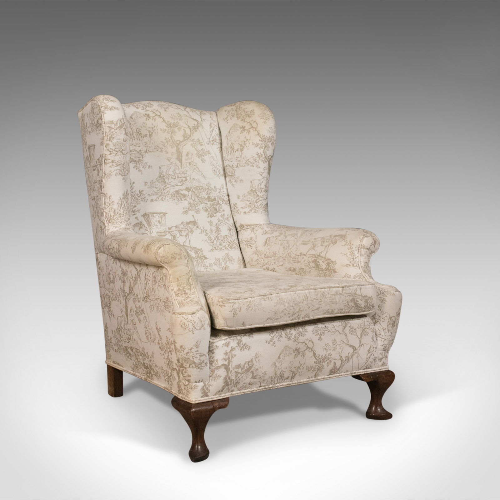 Antique Wing Back Chair, English, Victorian Armchair, Mahogany Frame c.1900 (1 of 1) Antique Wing Back Chair, English, Victorian Armchair, Mahogany Frame c.1900 (1 of 1)