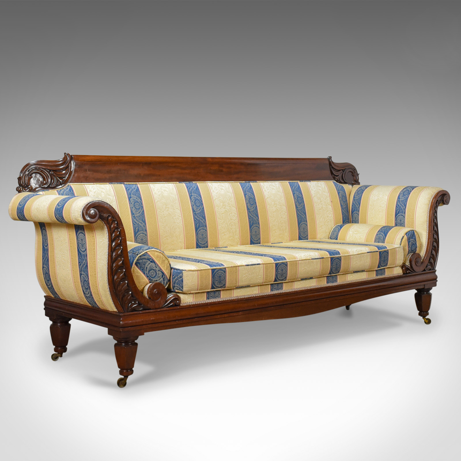 Large Antique Scroll End Settee, Regency Mahogany Sofa Daybed c.1820 (1 of 1) Large Antique Scroll End Settee, Regency Mahogany Sofa Daybed c.1820 (1 of 1)