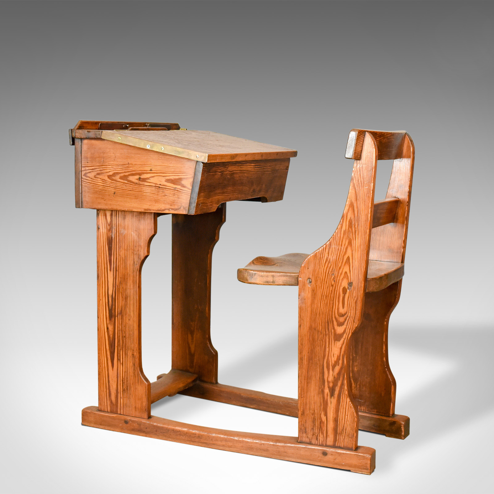 Antique School Desk, Elm, Pitch Pine, Geo M Hammer & Co Ltd London, circa 1910 (1 of 1) Antique School Desk, Elm, Pitch Pine, Geo M Hammer & Co Ltd London, circa 1910 (1 of 1)