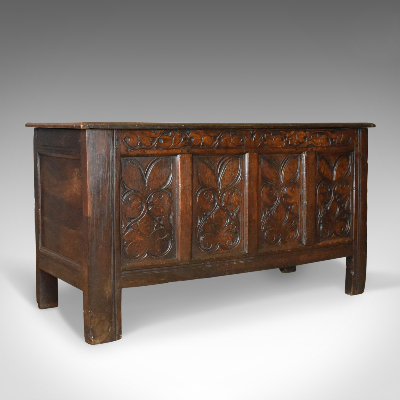 Antique Coffer, Large, English Oak Chest, Early 18th Century Trunk c.1700 (1 of 11)