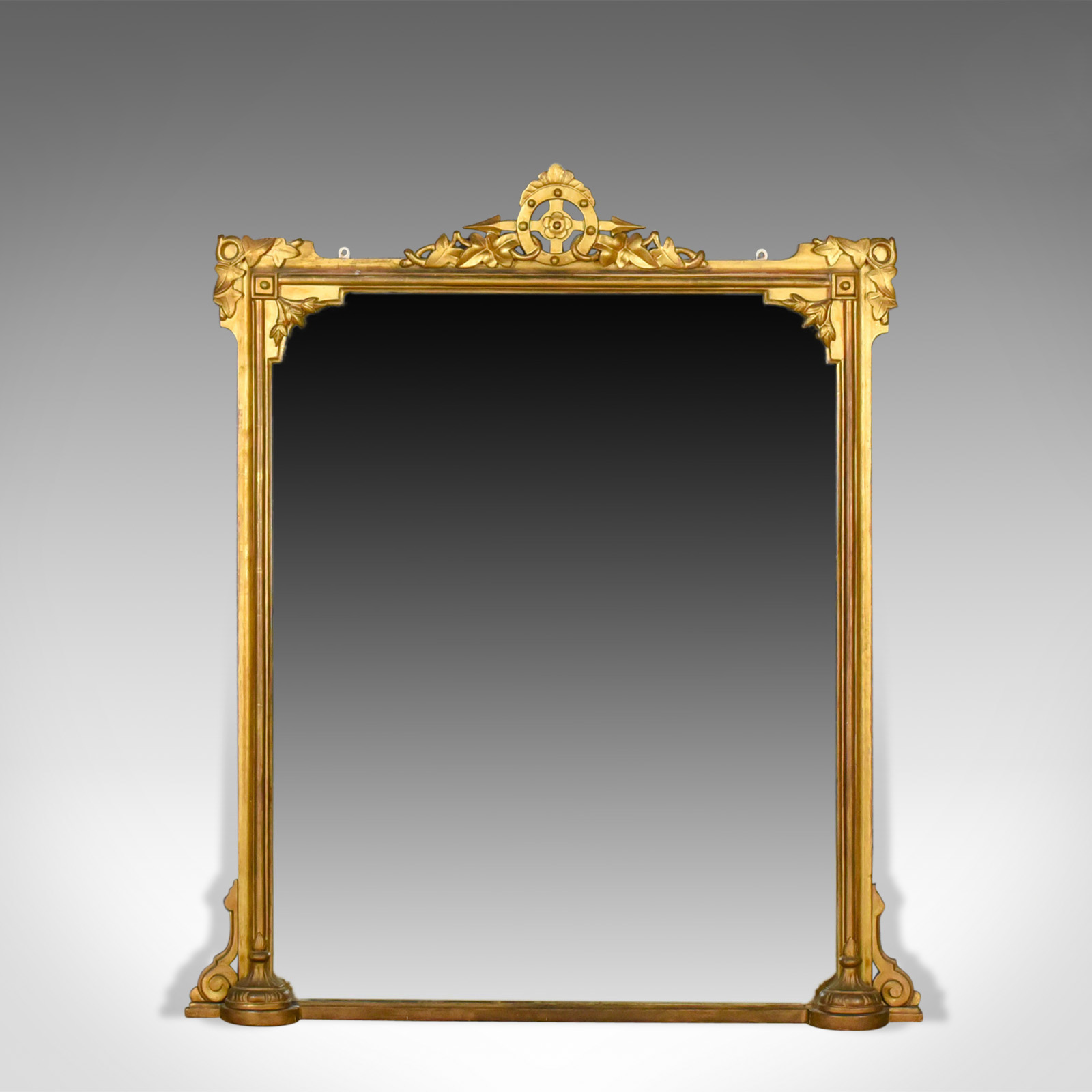 Antique Overmantel Mirror, English Victorian, Wall Giltwood & Gesso c.1850 (1 of 1) Antique Overmantel Mirror, English Victorian, Wall Giltwood & Gesso c.1850 (1 of 1)
