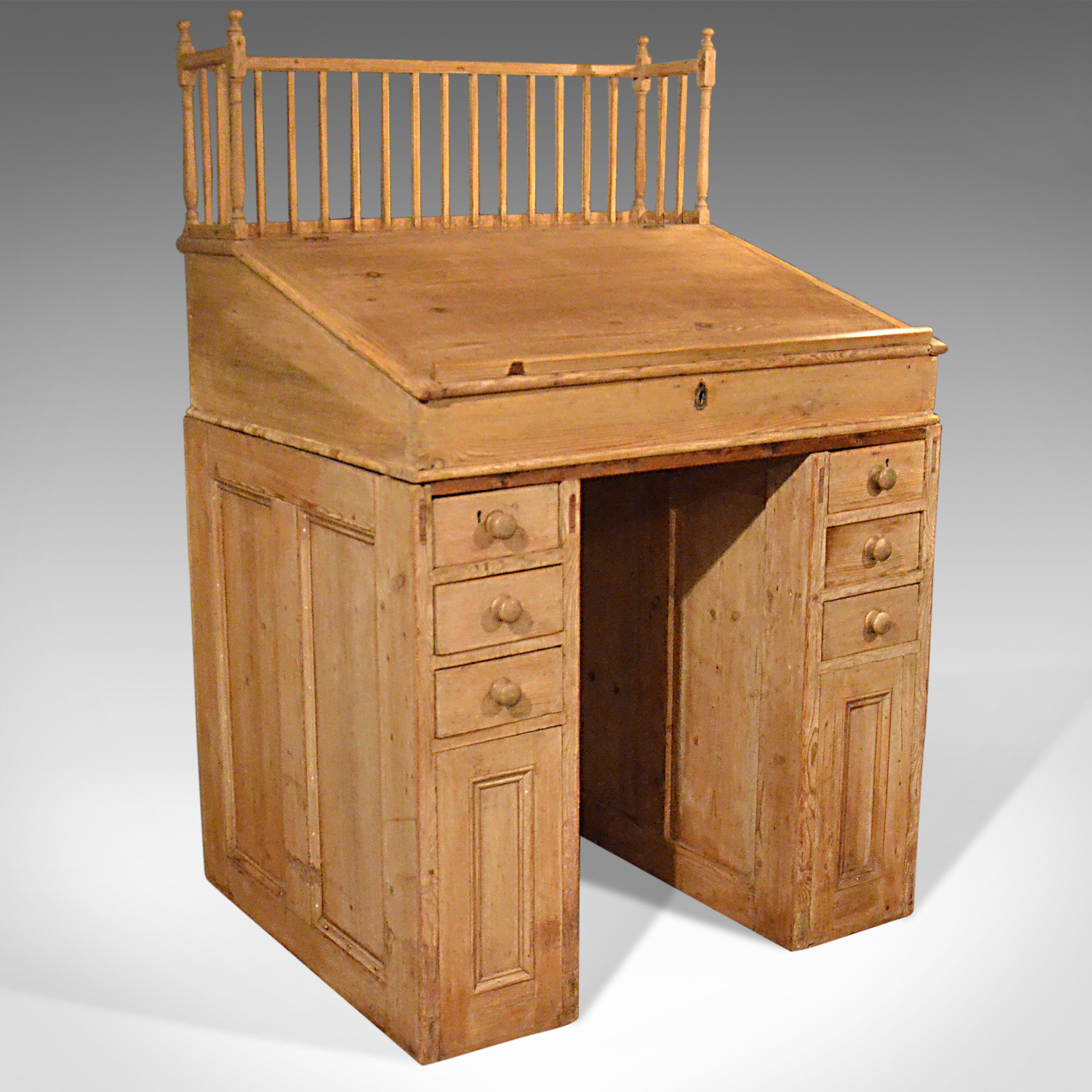 Antique Clerks Desk, English, Victorian Pine Bureau c.1900 (1 of 1) Antique Clerks Desk, English, Victorian Pine Bureau c.1900 (1 of 1)