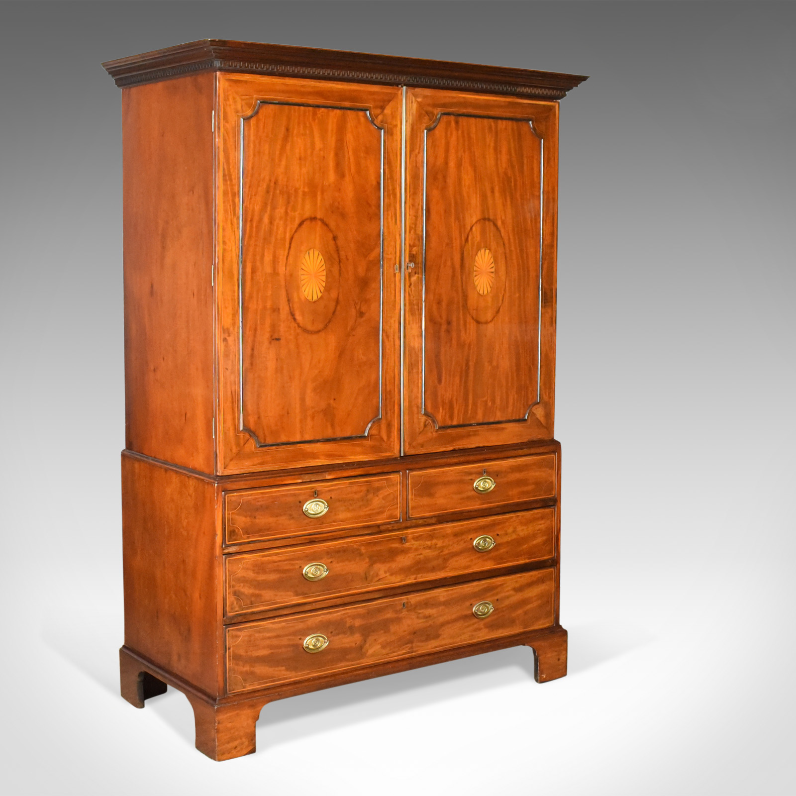 Antique Linen Press, English, Georgian, Housekeeper's Cupboard c.1780 (1 of 1) Antique Linen Press, English, Georgian, Housekeeper's Cupboard c.1780 (1 of 1)