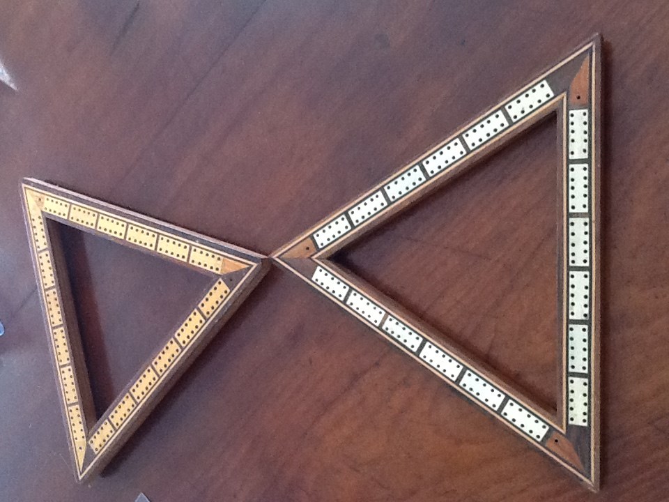 2 Victorian Triangular Cribbage Boards Priced Individually (1 of 3) 2 Victorian Triangular Cribbage Boards Priced Individually (1 of 3)
