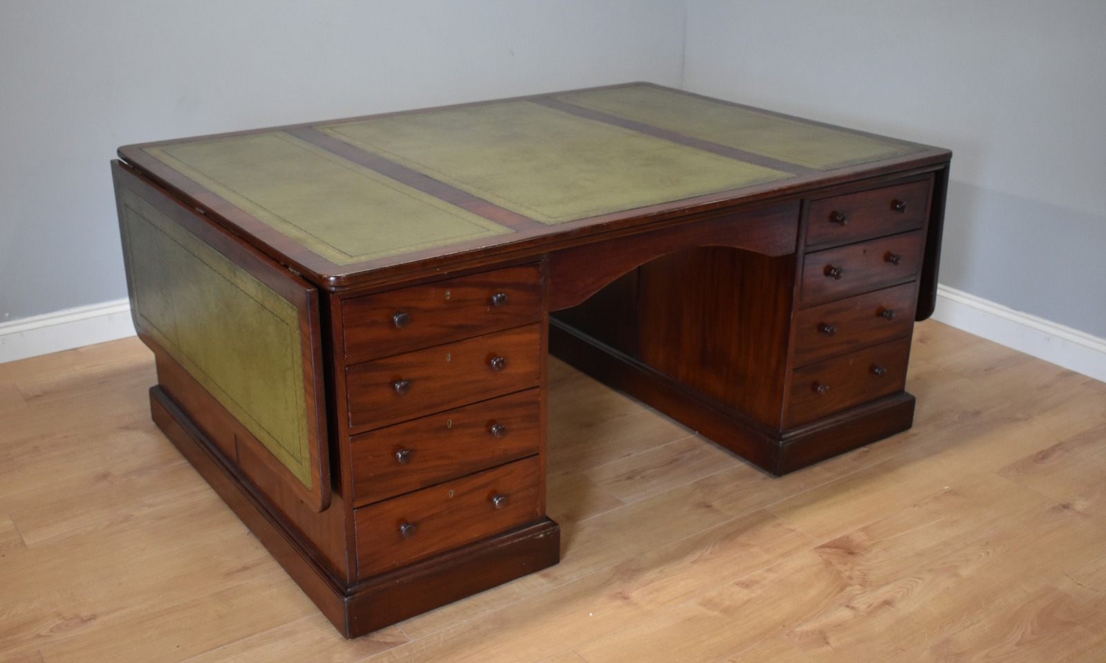 19th Century Victorian Mahogany Partners Desk (1 of 1)