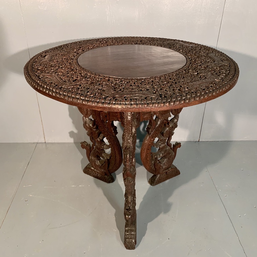 Large Burmese Solid Teak Centre Table with Pedestal Base (1 of 7) Large Burmese Solid Teak Centre Table with Pedestal Base (1 of 7)