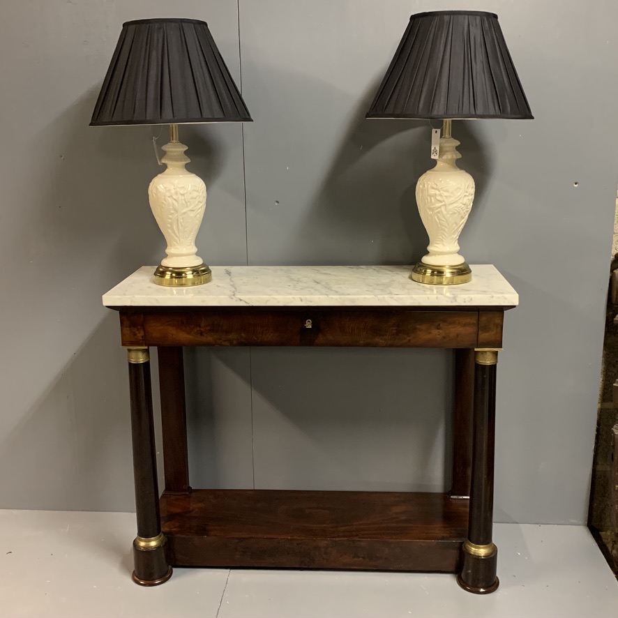 French Empire Console Table in Mahogany & Brass c.1840 (1 of 1) French Empire Console Table in Mahogany & Brass c.1840 (1 of 1)