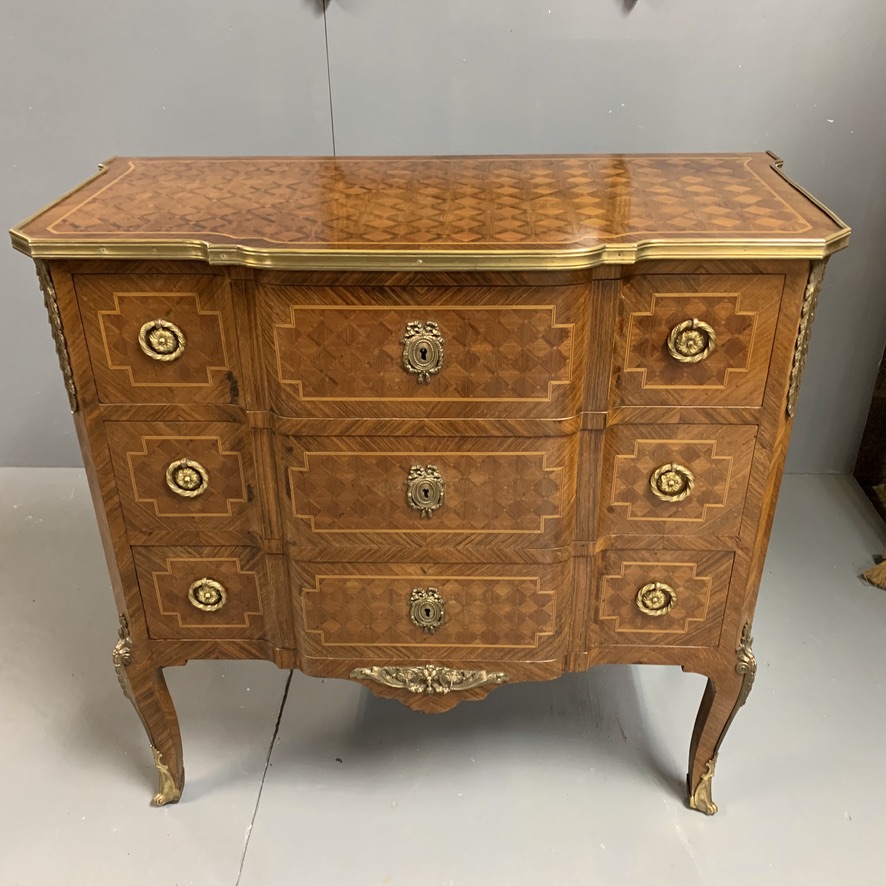 Small French Kingwood Parquetry Commode Chest c.1920 (1 of 12) Small French Kingwood Parquetry Commode Chest c.1920 (1 of 12)