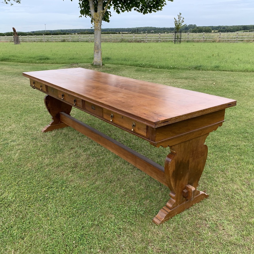 Large Trestle Style Library Table, Seats 8 to 10 (1 of 10) Large Trestle Style Library Table, Seats 8 to 10 (1 of 10)