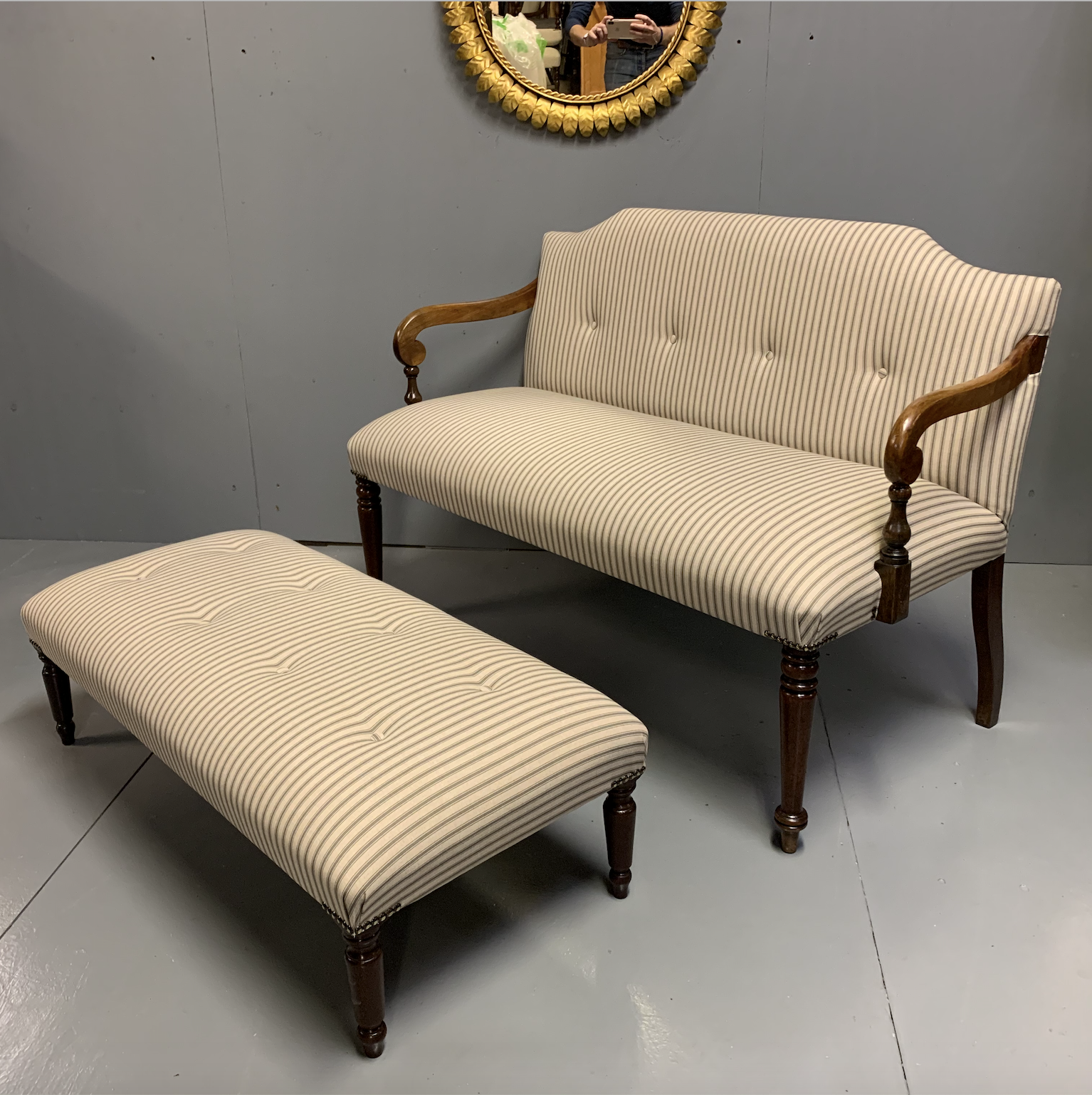 Regency 2 Seater Window Seat & Matching Stool (1 of 4) Regency 2 Seater Window Seat & Matching Stool (1 of 4)