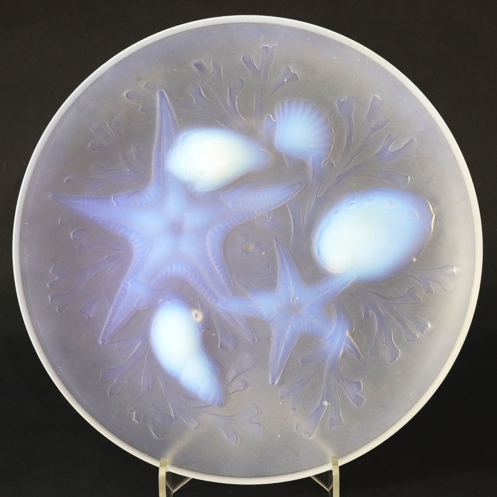 Art Deco French Opalescent 'Starfish' Glass Charger by Verlux 1920s (1 of 7)