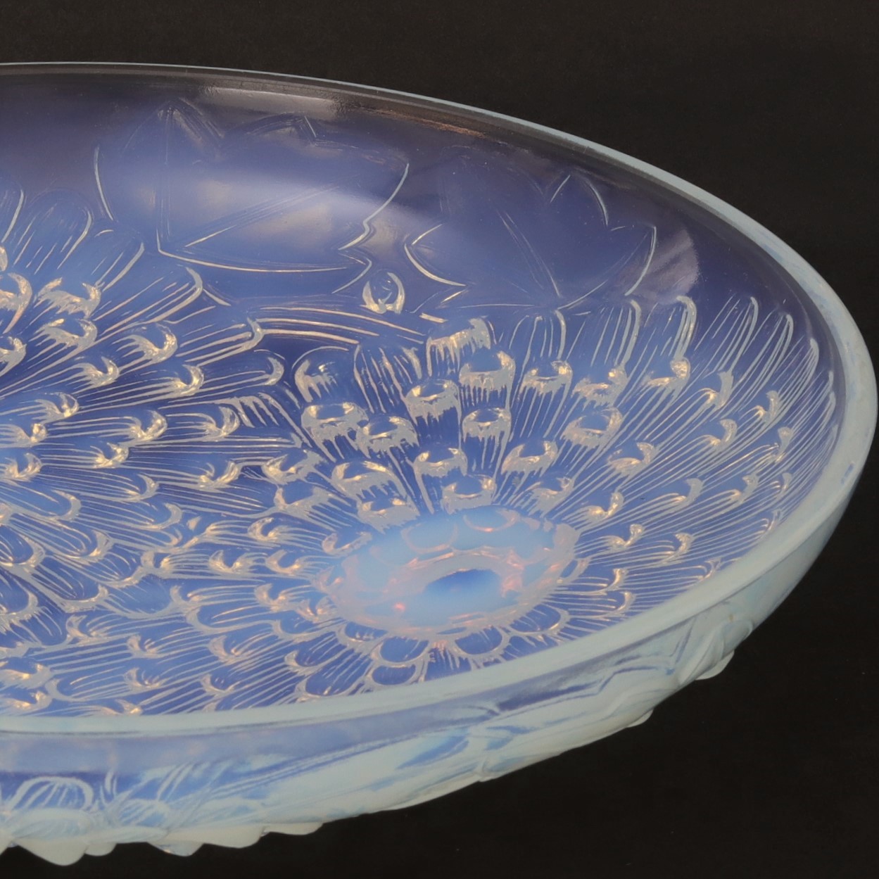 Pierre D'avesn Art Deco Opalescent Large Glass 'Dahlias' Charger (1 of 1)