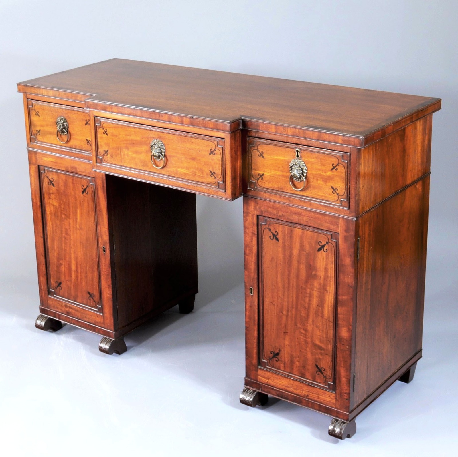 Regency Figured Mahogany Ebony Inlaid Breakfronted Sideboard c.1820 (1 of 12)
