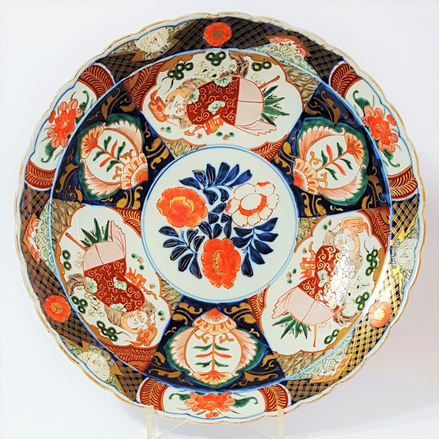 Large Signed Yamatoku Imari Charger Late 19th C (40 cm) (1 of 6)