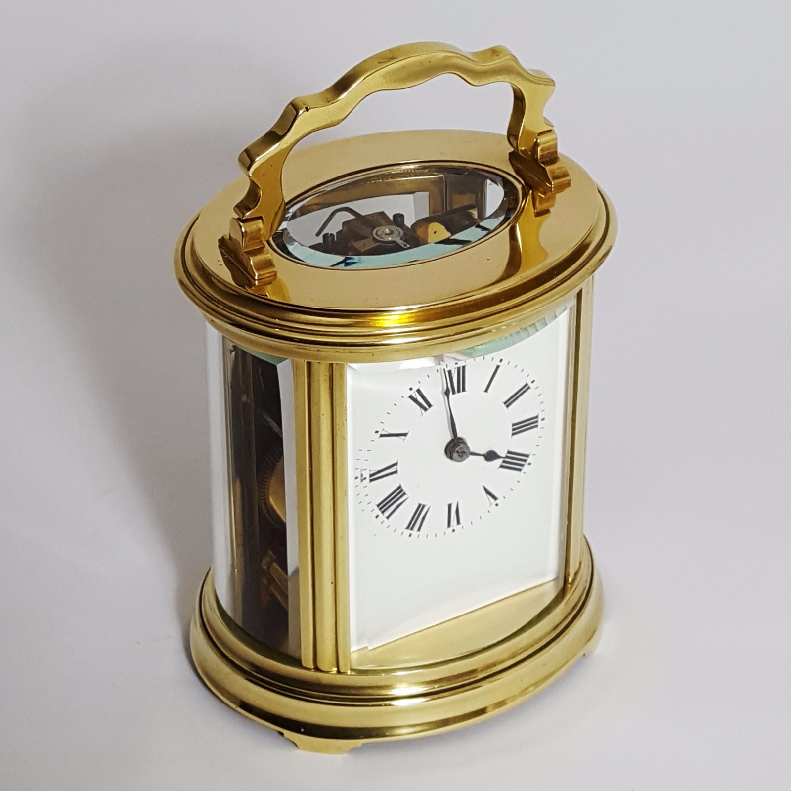French Oval Brass Striking Carriage Clock C.1895 HS129 / LA80348