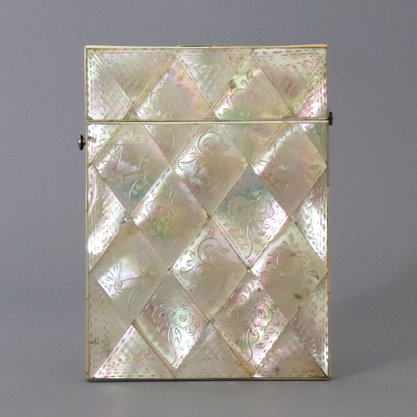 Engraved Mother of Pearl Calling Card Case c.1870 (1 of 6)