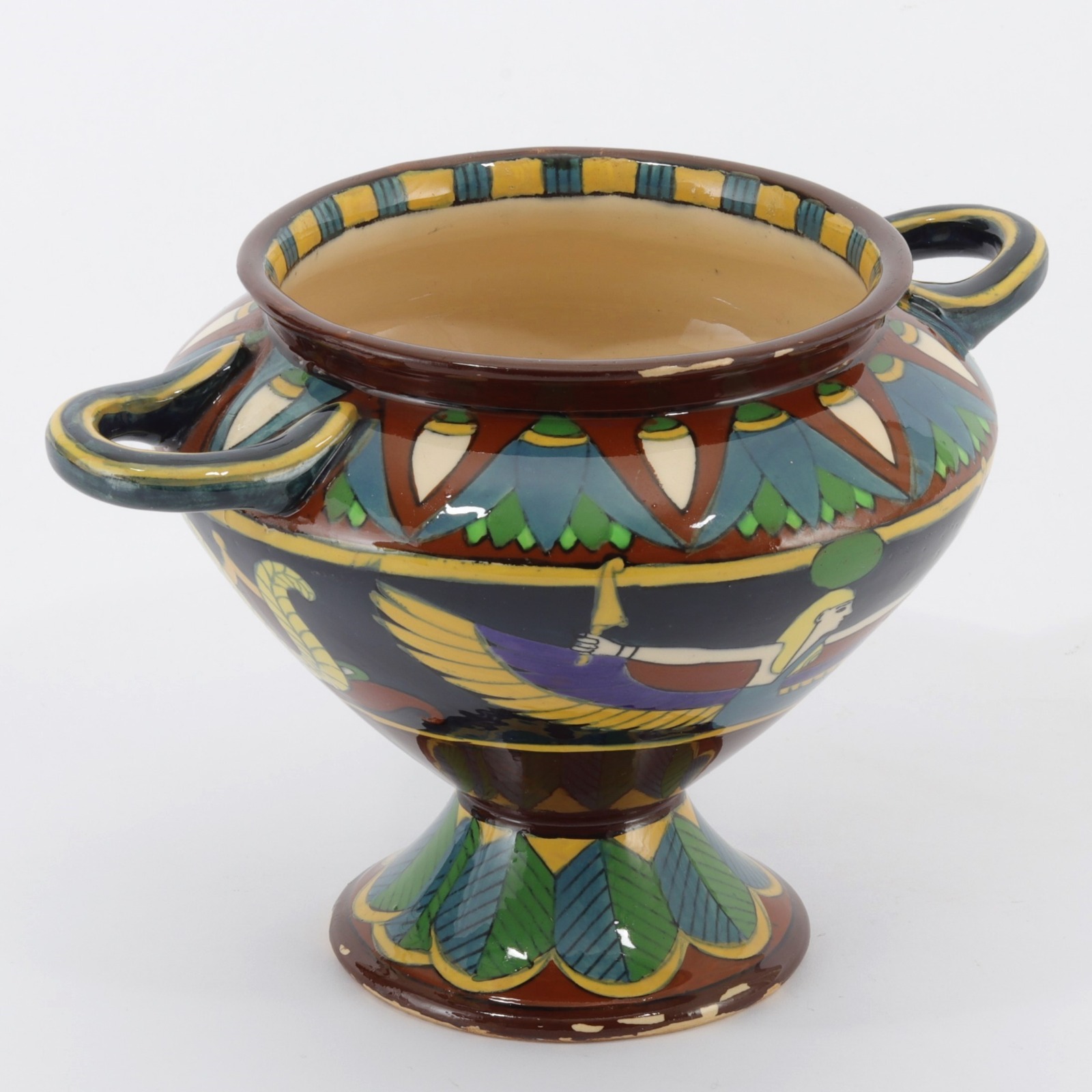 Charles Wileman Foley Intarsio Twin Handled Footed Vase c.1898 (1 of 9)