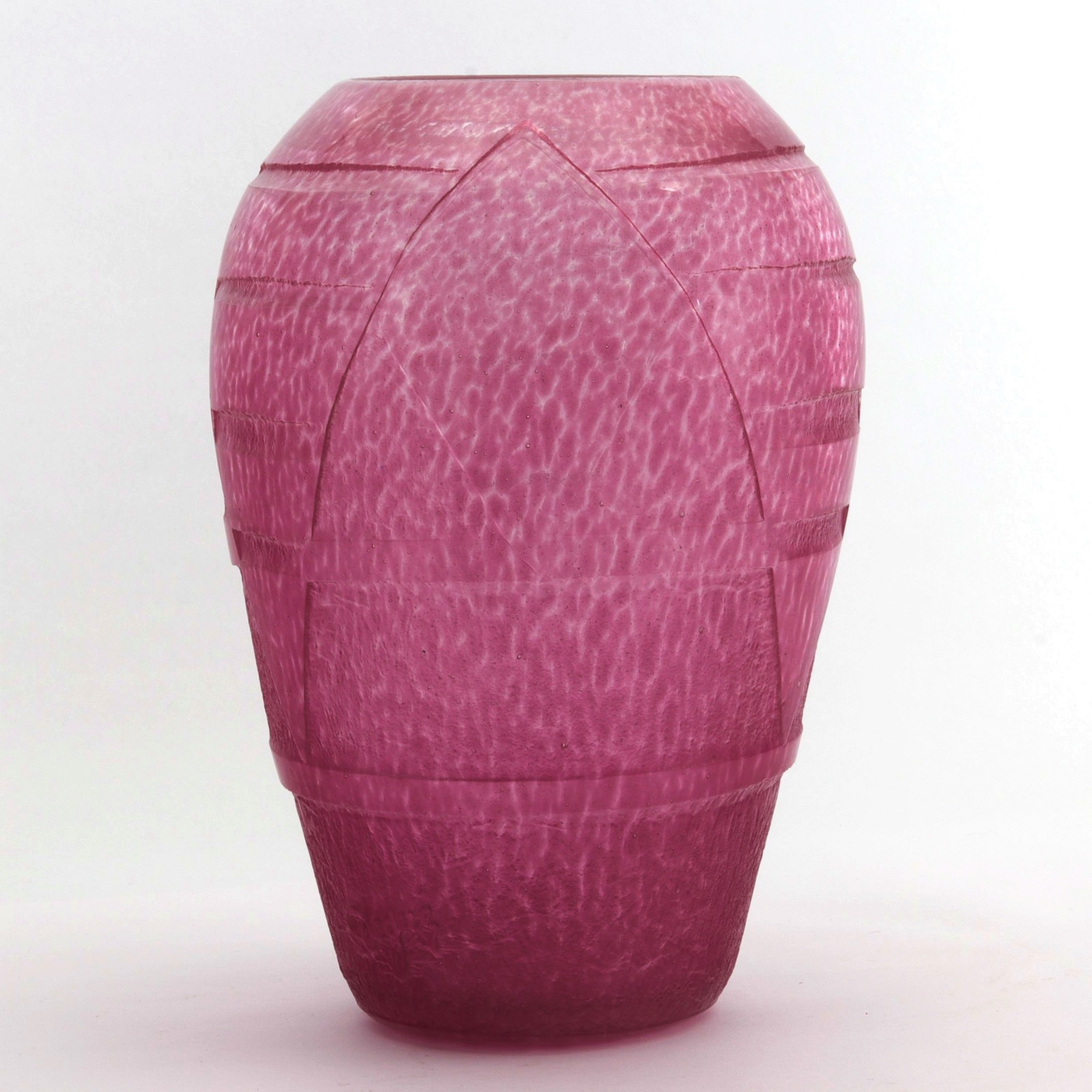 French Degue Art Deco Etched Glass Vase c.1930 (1 of 7)