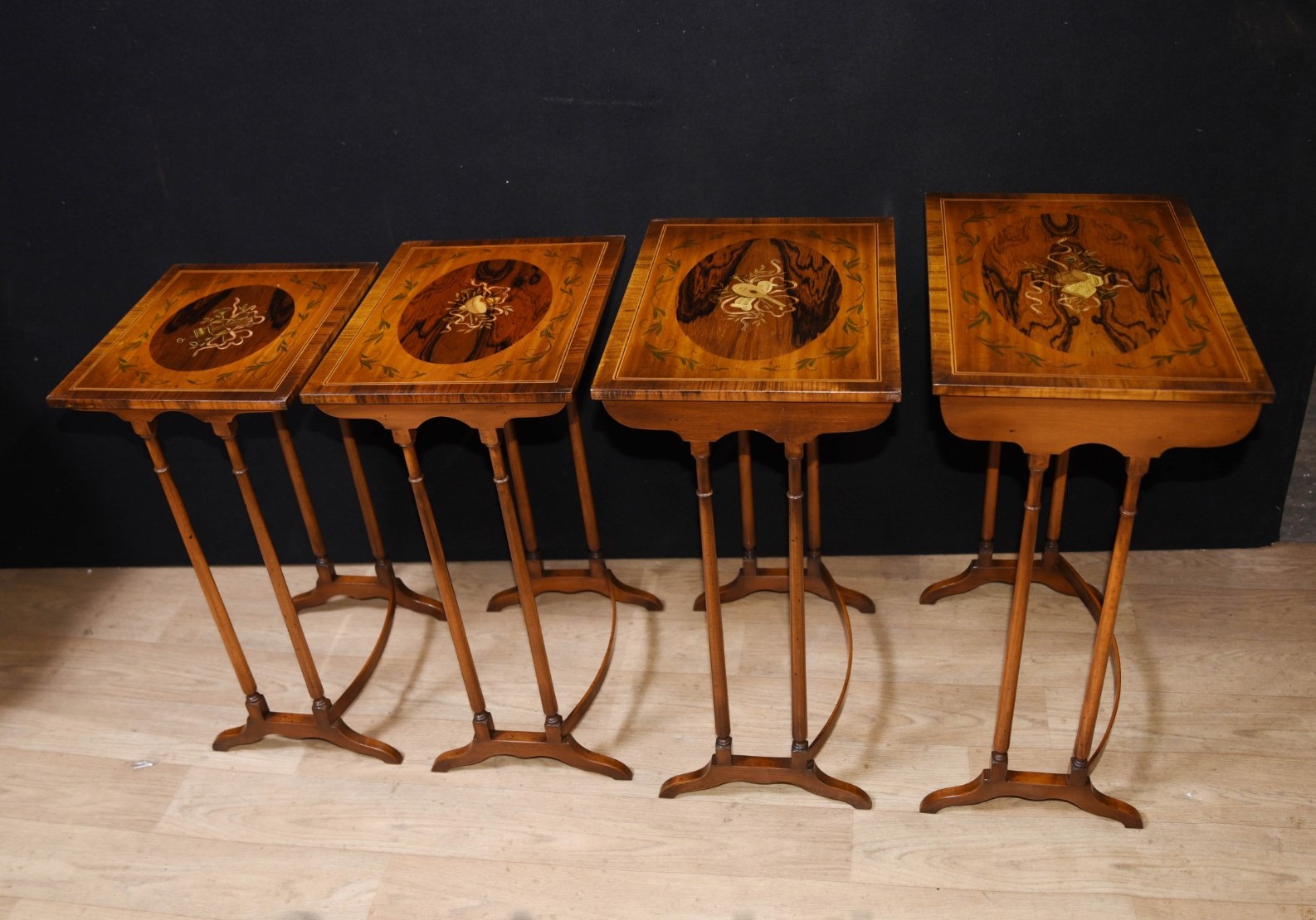 Set of Sheraton Nest of Tables - Painted Side Table (1 of 11)