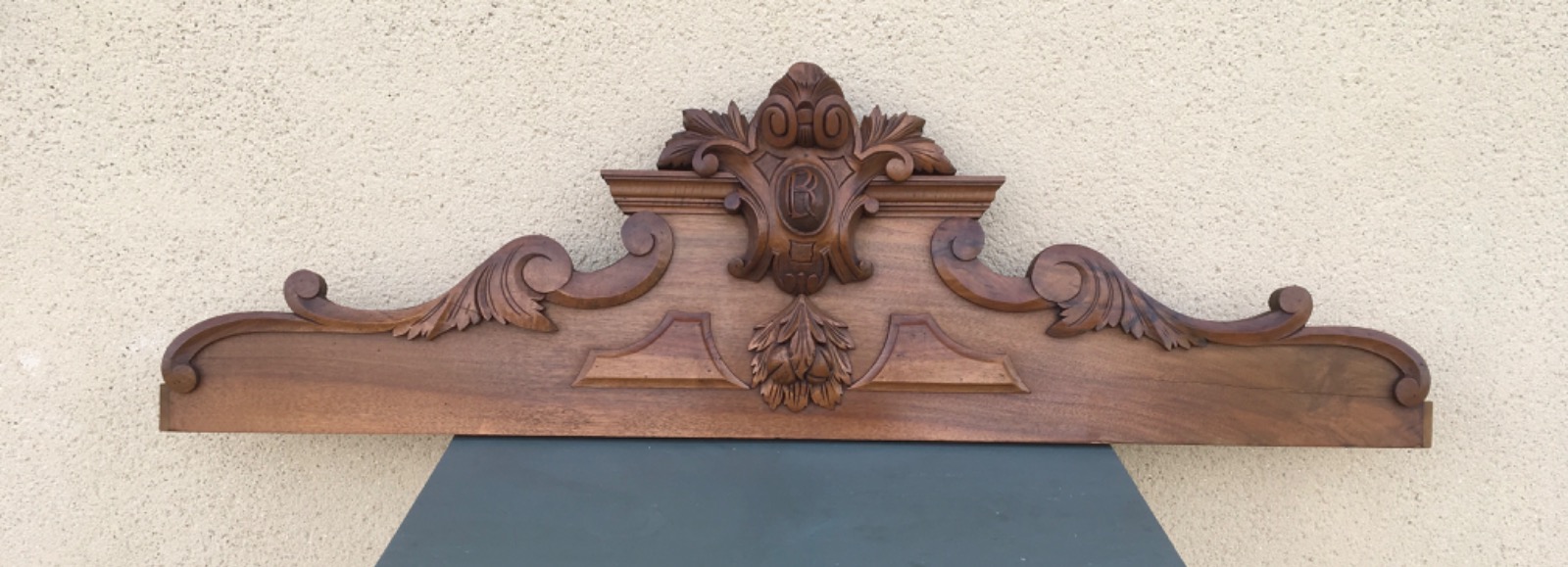 Antique French Pediment Cornice Panel Architectural Salvage (1 of 1) Antique French Pediment Cornice Panel Architectural Salvage (1 of 1)