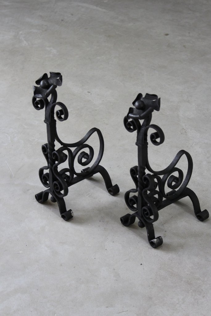 Pair of Arts & Crafts Andirons (1 of 10)