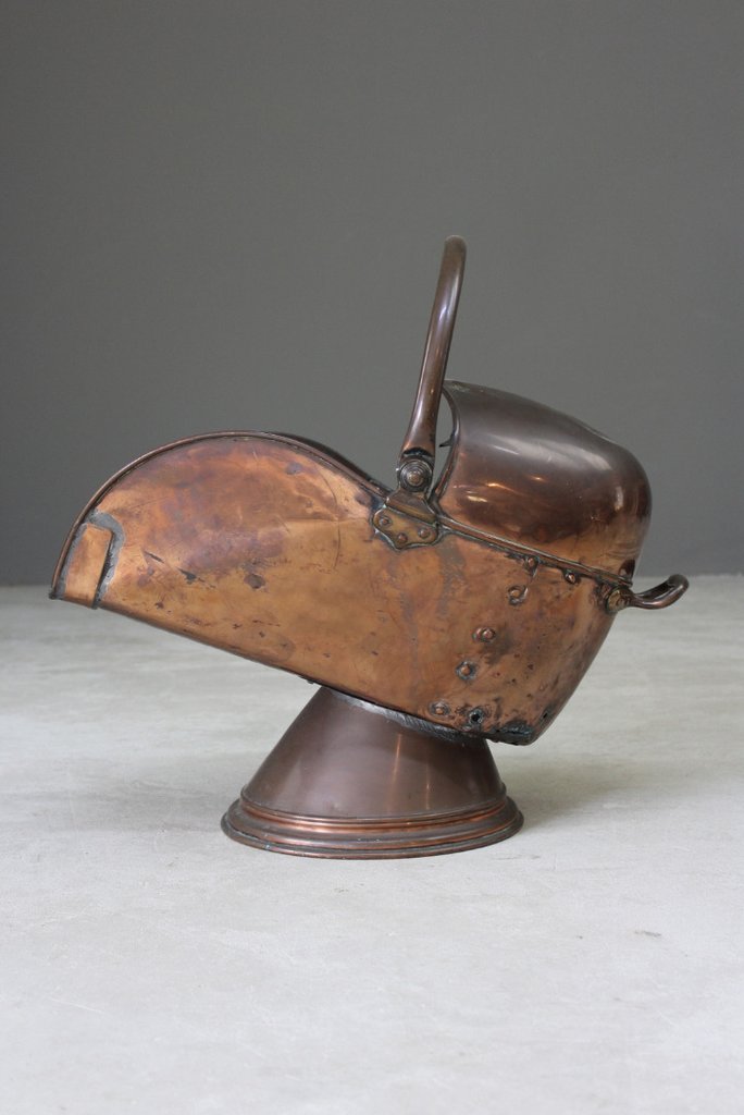 Large Copper Coal Helmet Scuttle (1 of 11) Large Copper Coal Helmet Scuttle (1 of 11)