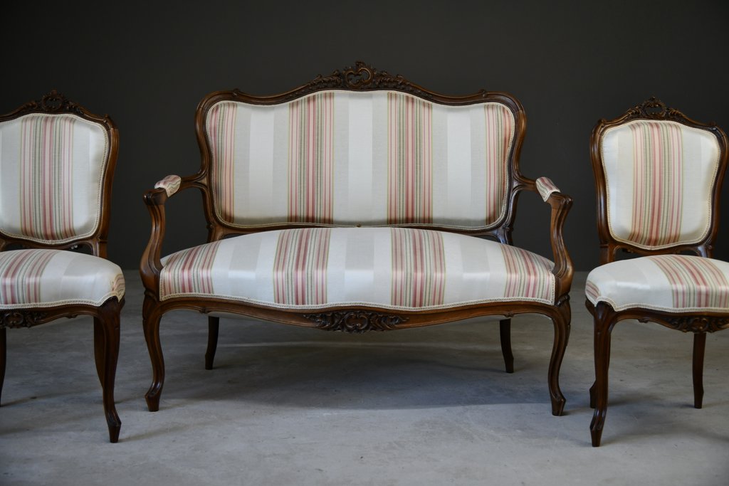 French Salon Suite Sofa & Pair Occasional Chairs (1 of 12) French Salon Suite Sofa & Pair Occasional Chairs (1 of 12)