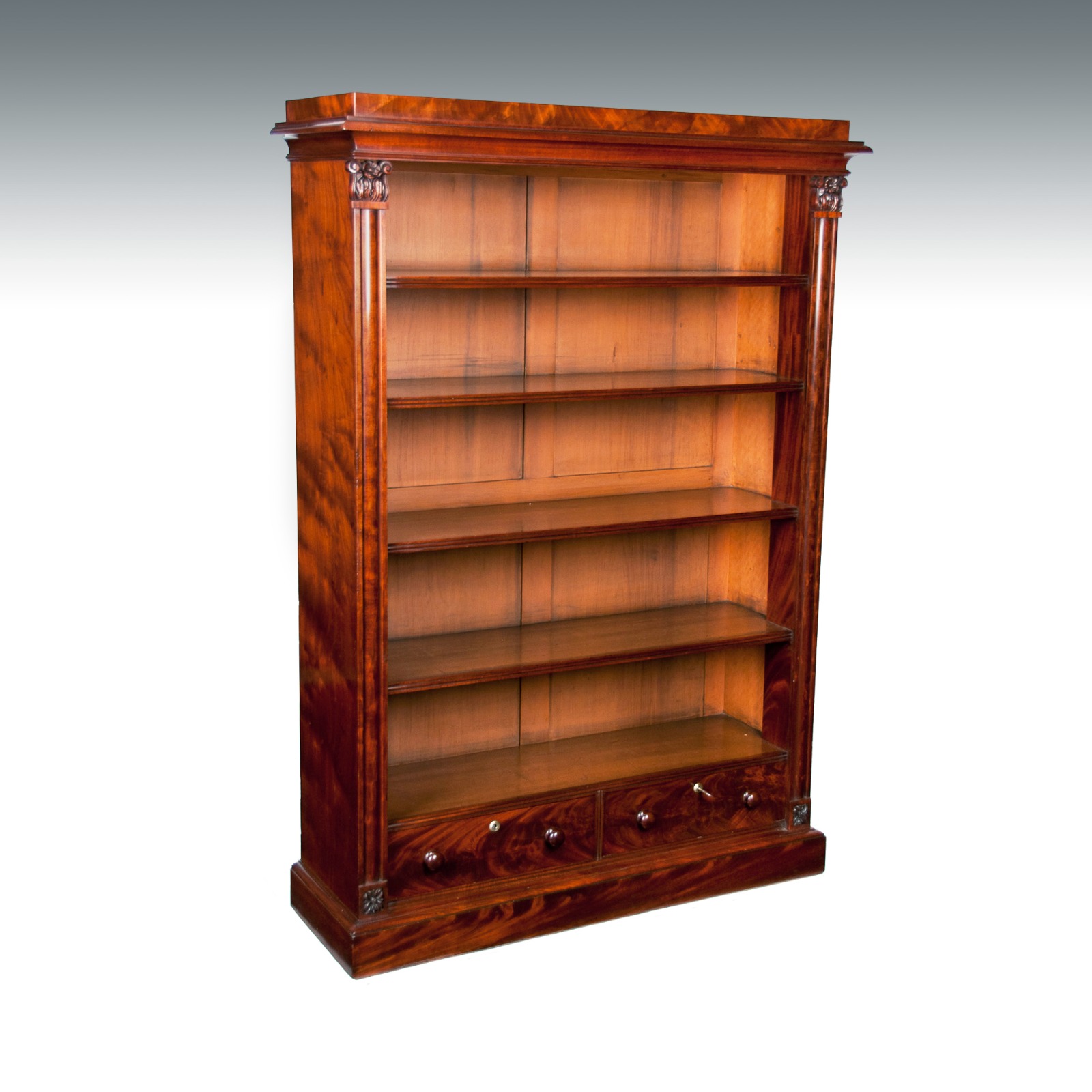 Fine Early Victorian Mahogany Open Bookcase (1 of 1) Fine Early Victorian Mahogany Open Bookcase (1 of 1)