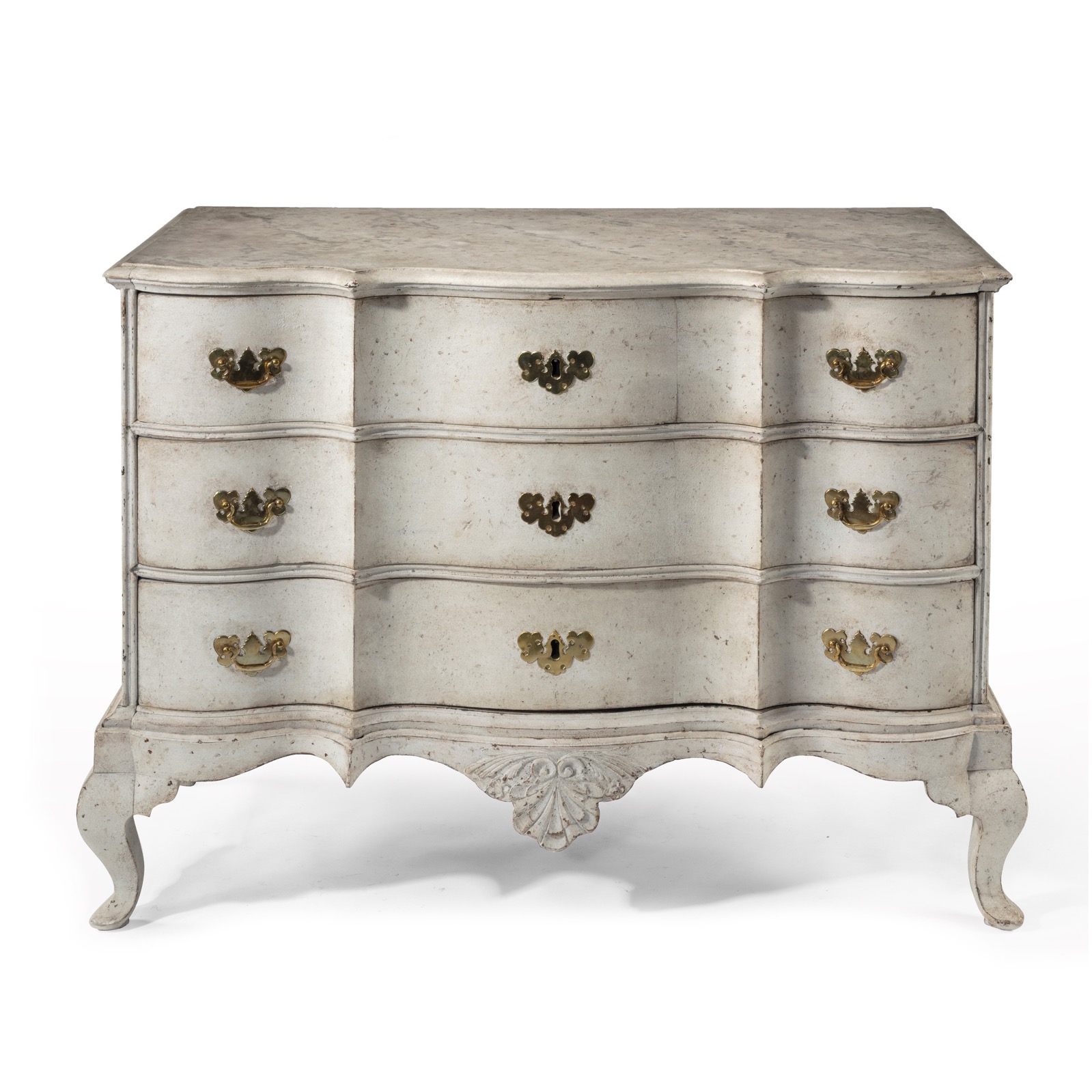 Mid 18th Century Painted Baroque Serpentine Chest of Drawers (1 of 1) Mid 18th Century Painted Baroque Serpentine Chest of Drawers (1 of 1)