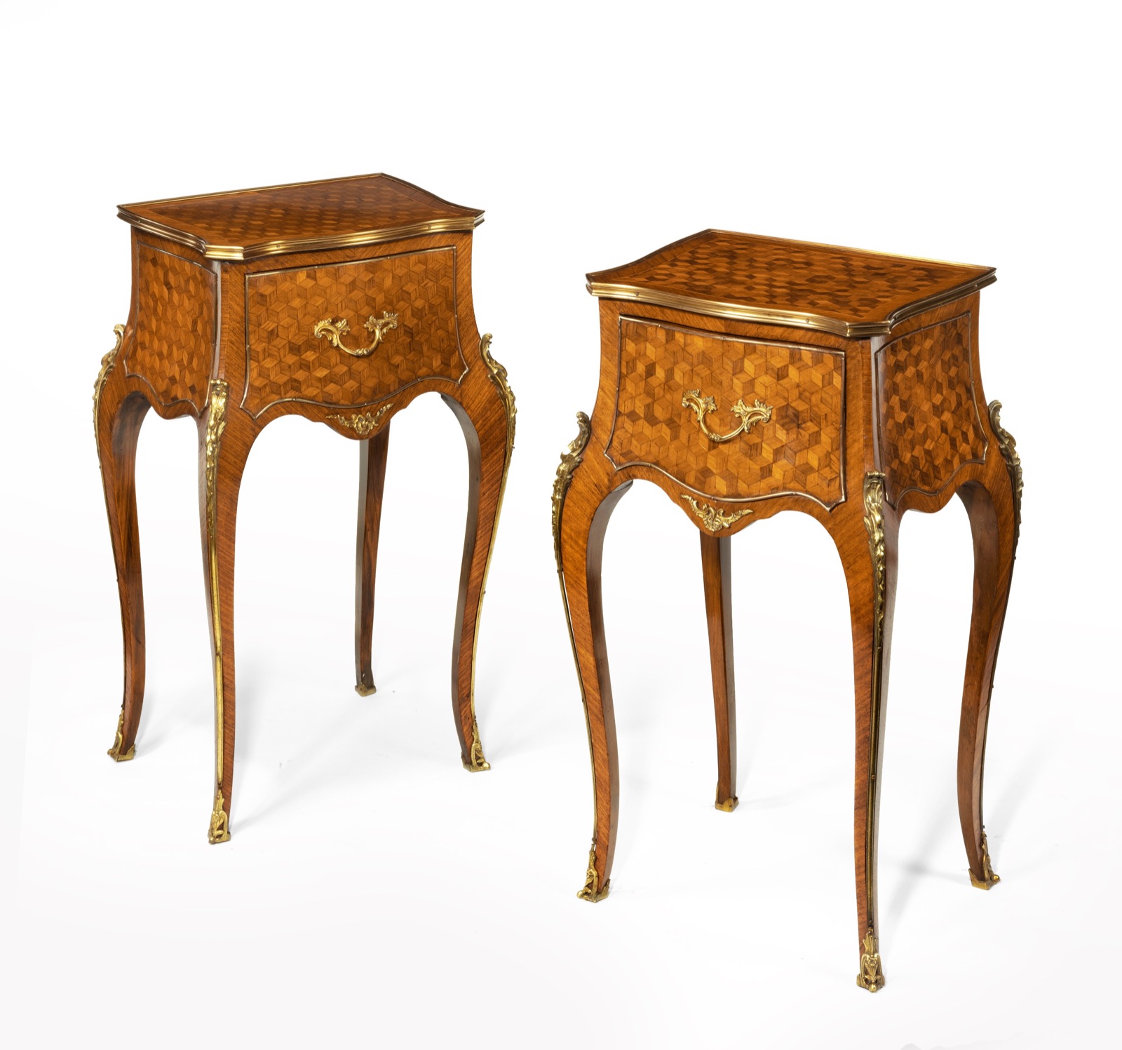 19th Century Pair of English Gilt Bronze Mounted Kingwood Bedside Cabinets or Nightstands (1 of 1) 19th Century Pair of English Gilt Bronze Mounted Kingwood Bedside Cabinets or Nightstands (1 of 1)