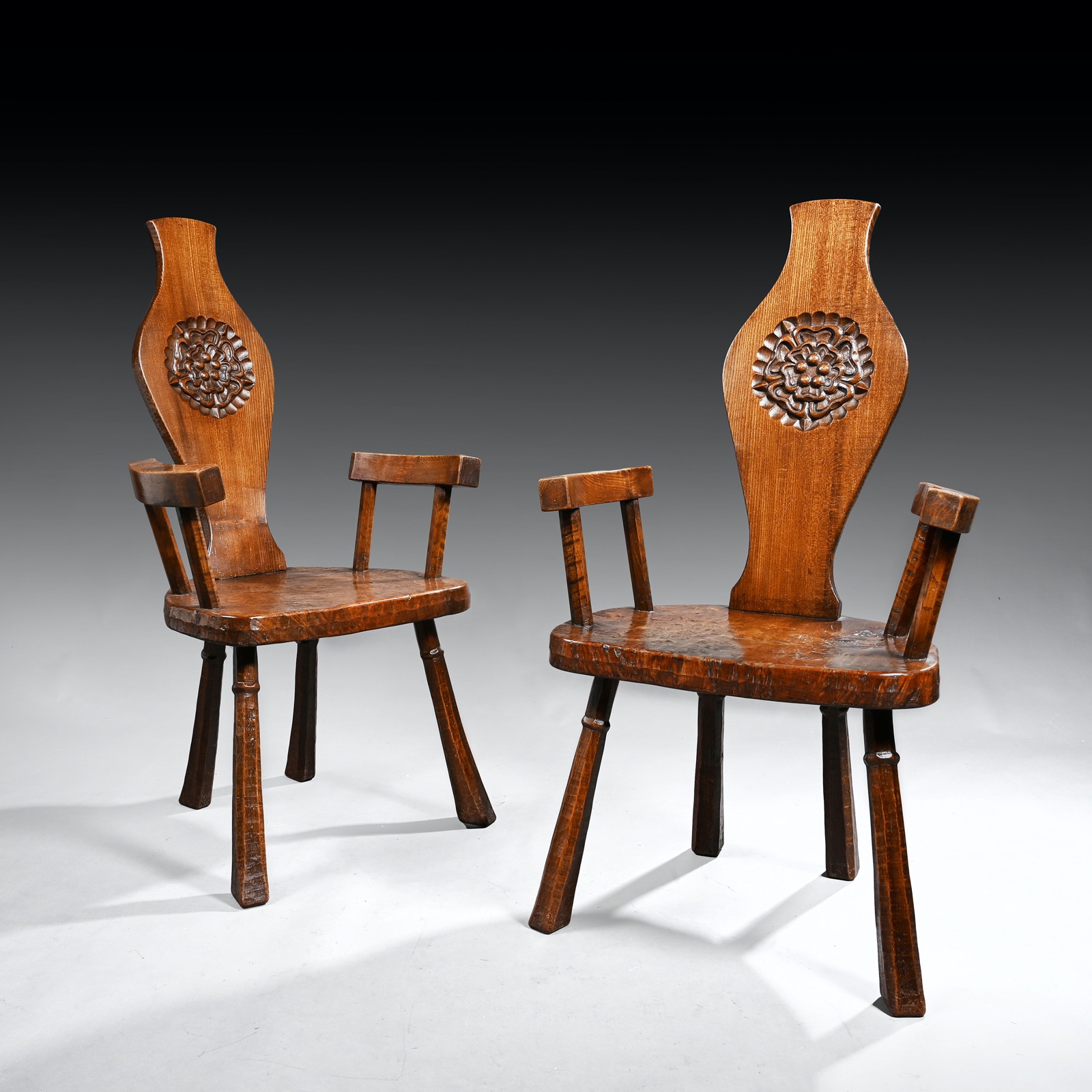 Pair of British Oak and Pollard Oak Jack Grimble Chairs (1 of 6) Pair of British Oak and Pollard Oak Jack Grimble Chairs (1 of 6)