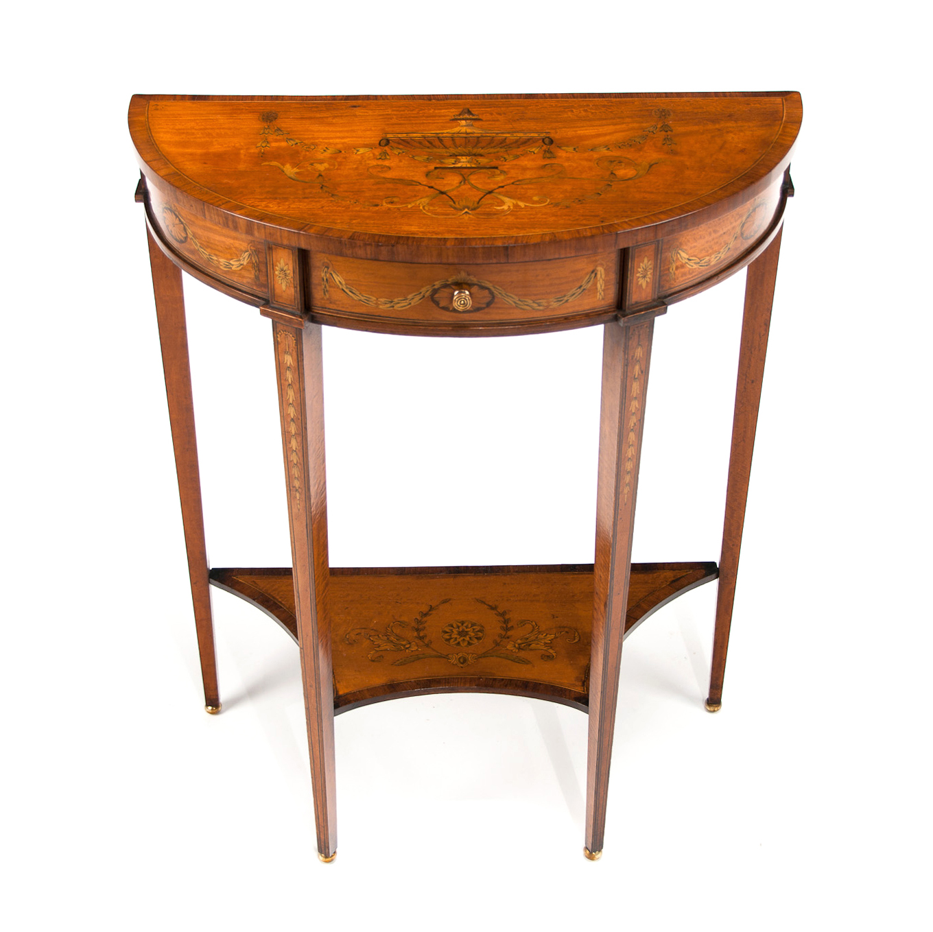 Extremely Fine Marquetry Satinwood Demi Lune Console Table by Hampton & Sons of Pall Mall London (1 of 1) Extremely Fine Marquetry Satinwood Demi Lune Console Table by Hampton & Sons of Pall Mall London (1 of 1)