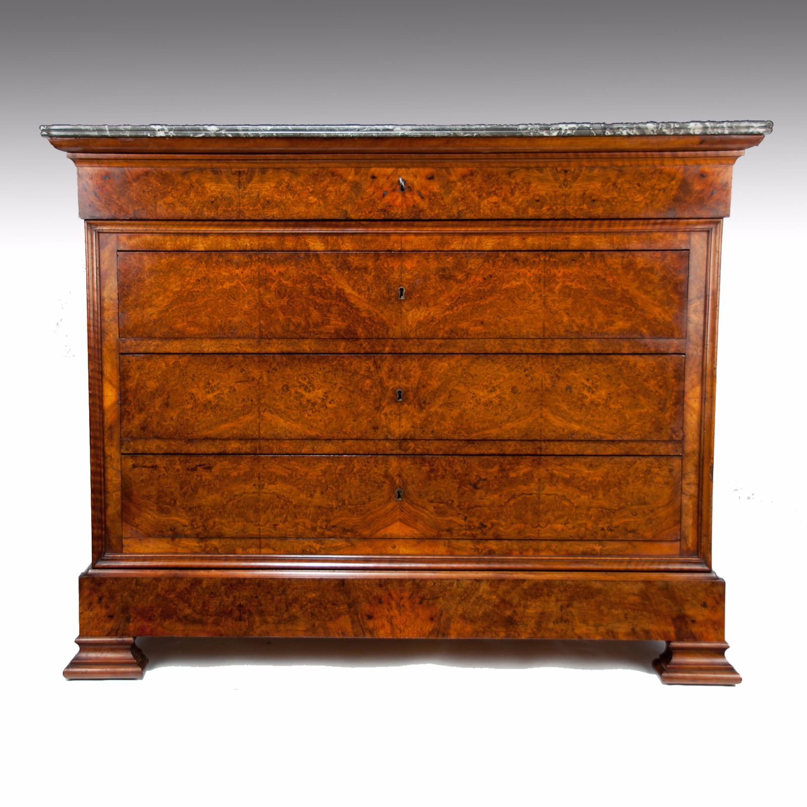 Extremely Fine Burr Walnut Louis Philippe Marble Top Commode / Chest (1 of 1) Extremely Fine Burr Walnut Louis Philippe Marble Top Commode / Chest (1 of 1)