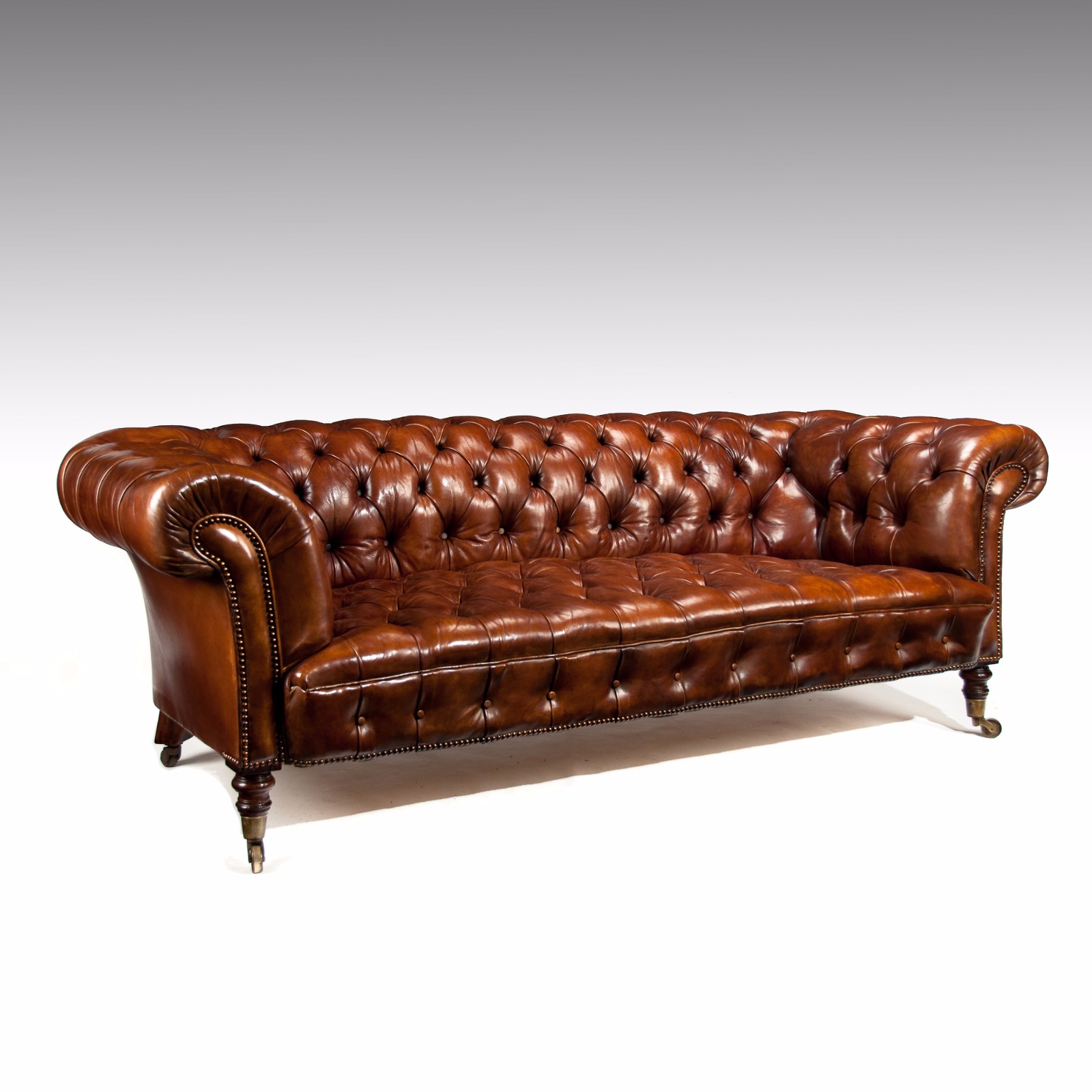Fine Antique 19th Century Leather Upholstered Chesterfield (1 of 1) Fine Antique 19th Century Leather Upholstered Chesterfield (1 of 1)