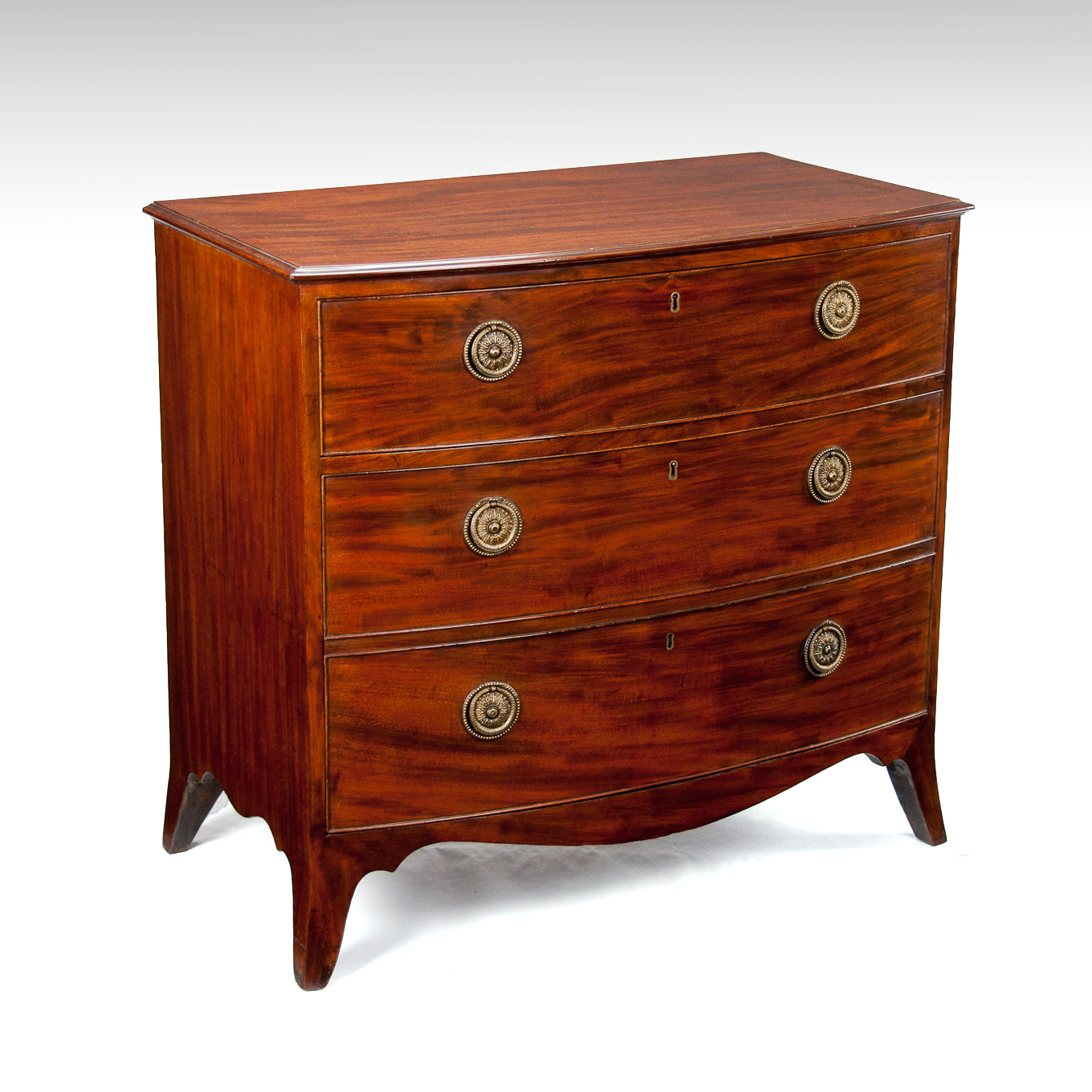 Antique Georgian Bow Front Chest Having an unusual drawer formation (1 of 1) Antique Georgian Bow Front Chest Having an unusual drawer formation (1 of 1)