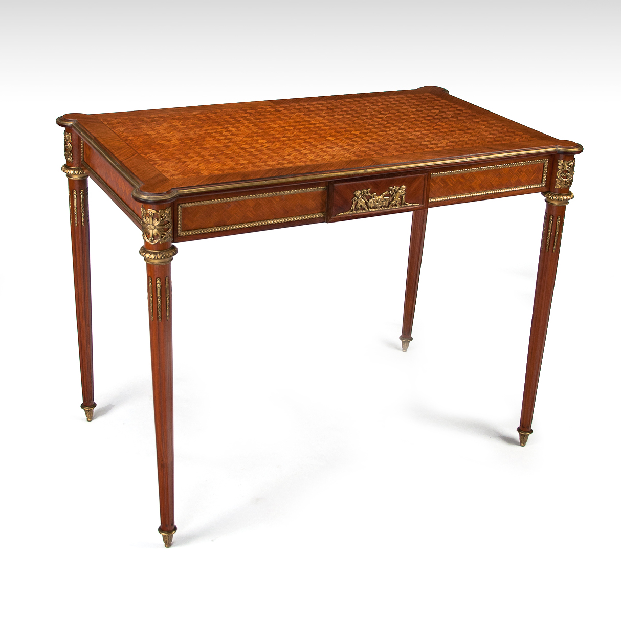 French Louis XVI Style Kingwood Parquetry & Ormolu Mounted Ladies Writing Table (1 of 1) French Louis XVI Style Kingwood Parquetry & Ormolu Mounted Ladies Writing Table (1 of 1)